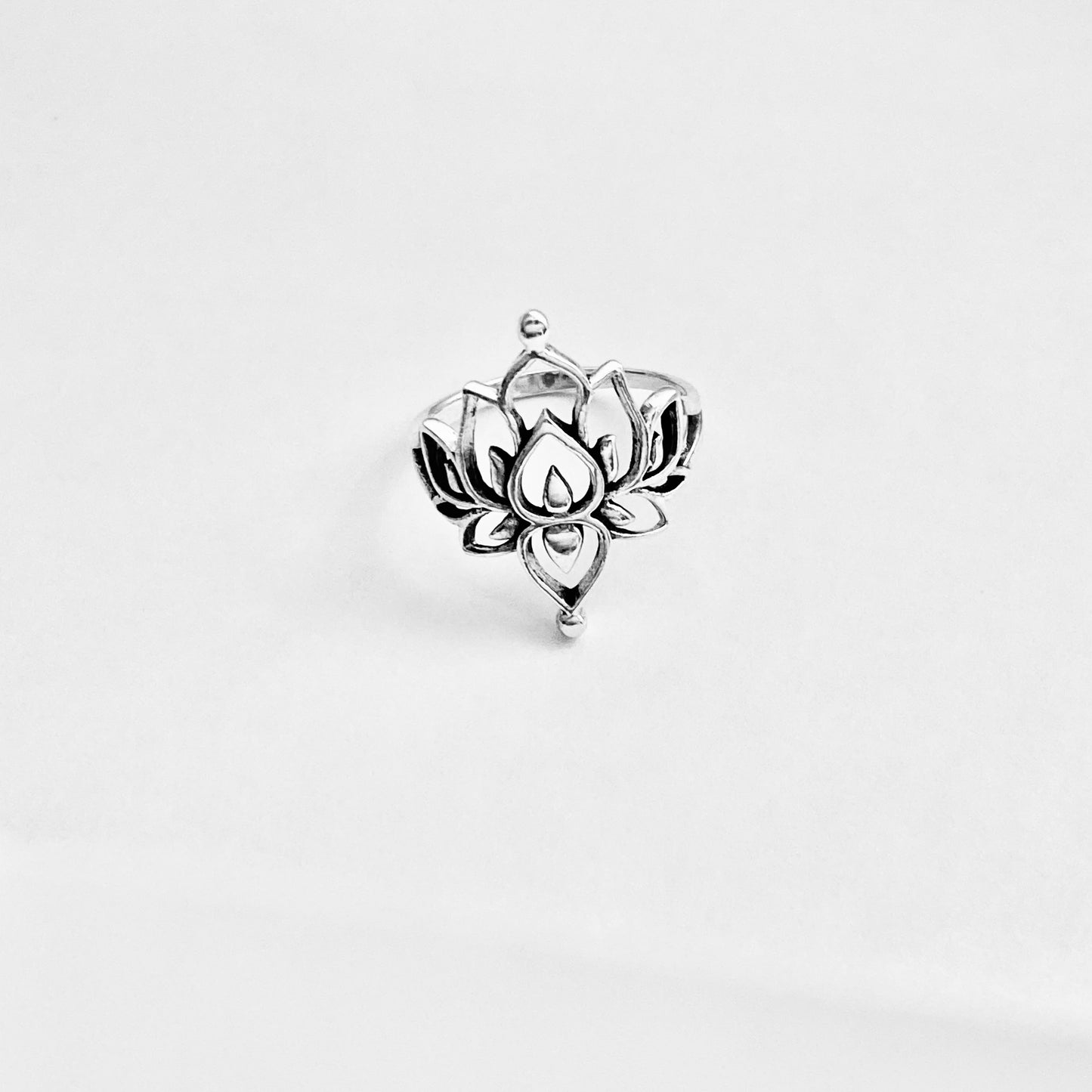Sterling Silver Statement Mandala Lotus Ring, Purity Jewelry, Spirit Flowers, Floral Rings