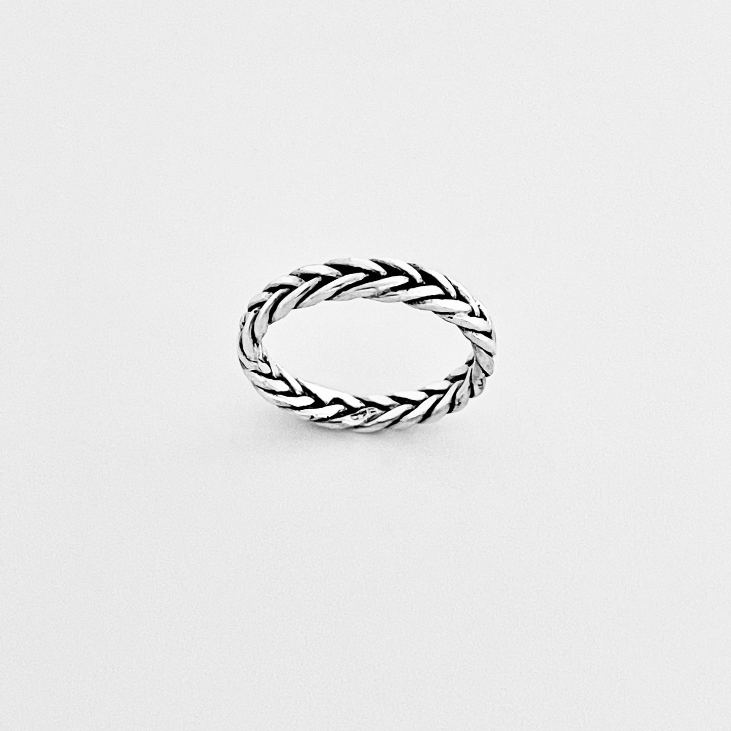 Sterling Silver Eternity Braided Rope Ring | Unisex Wedding Bands, Twisted Jewelry