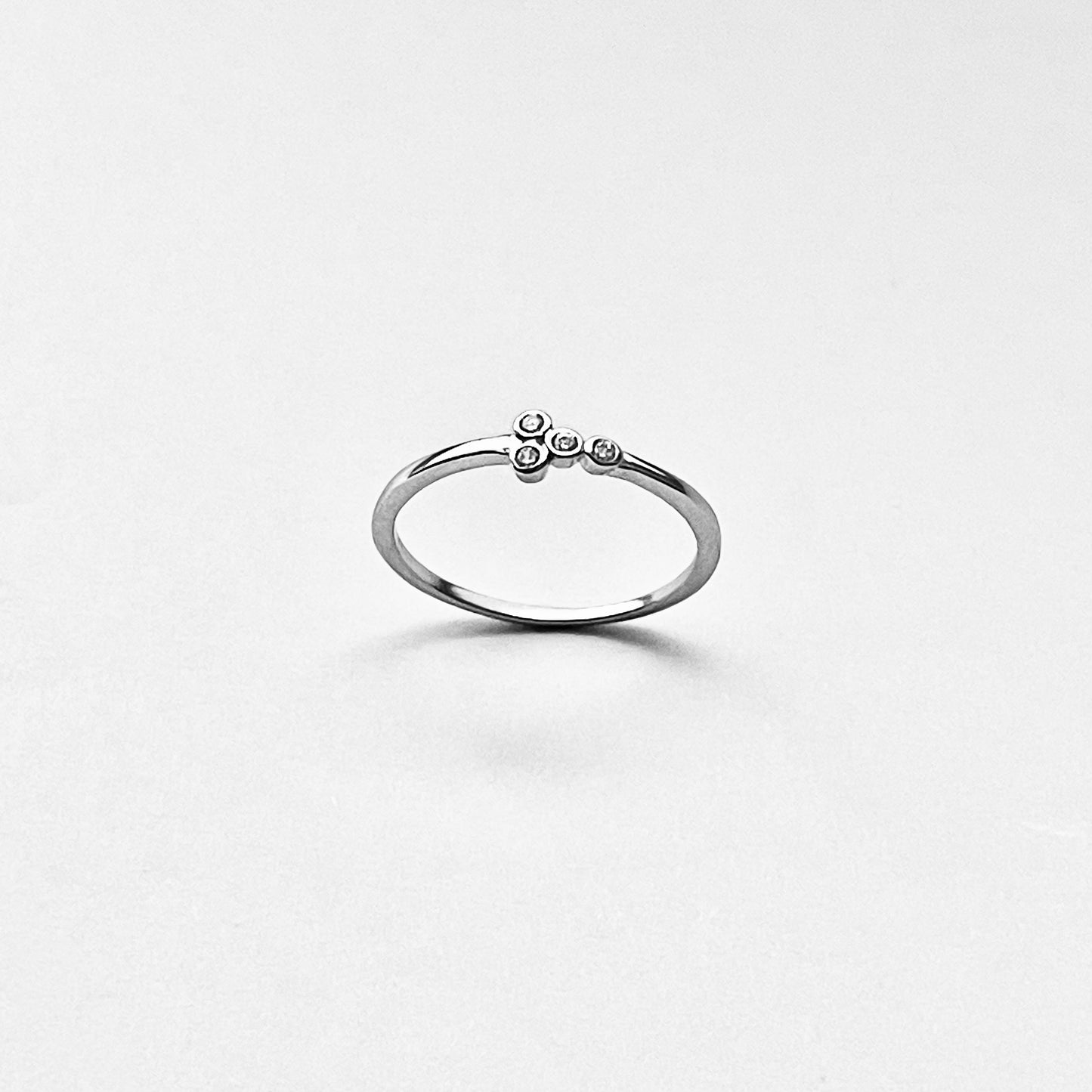 925 Sterling Silver 4 Little CZ Stone Ring | Dainty Stackable Silver Rings