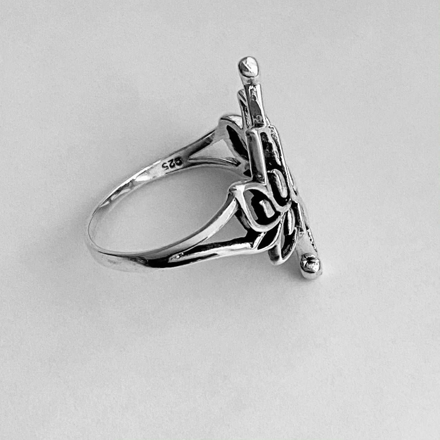 Sterling Silver Thin Double Lotus Ring, Purity Rings, Silver Spirit Ring