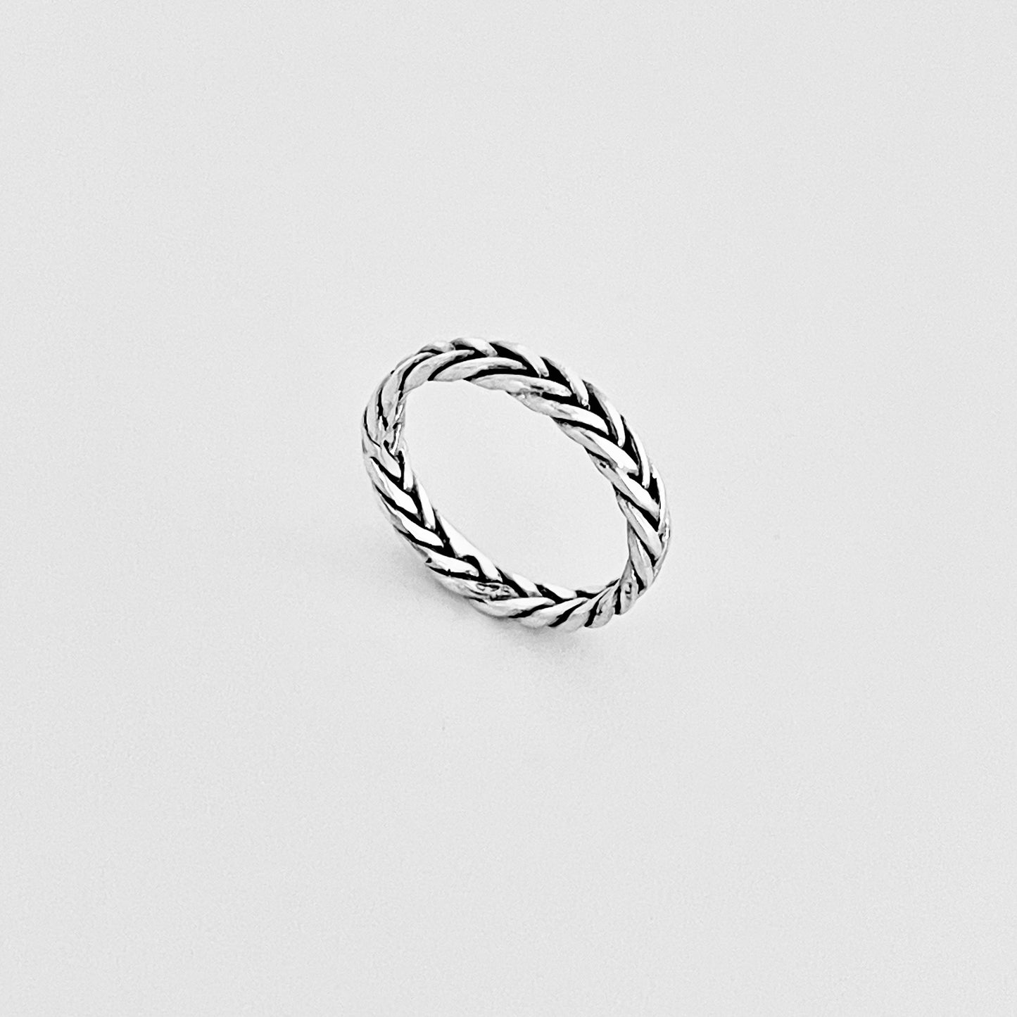 Sterling Silver Eternity Braided Rope Ring | Unisex Wedding Bands, Twisted Jewelry