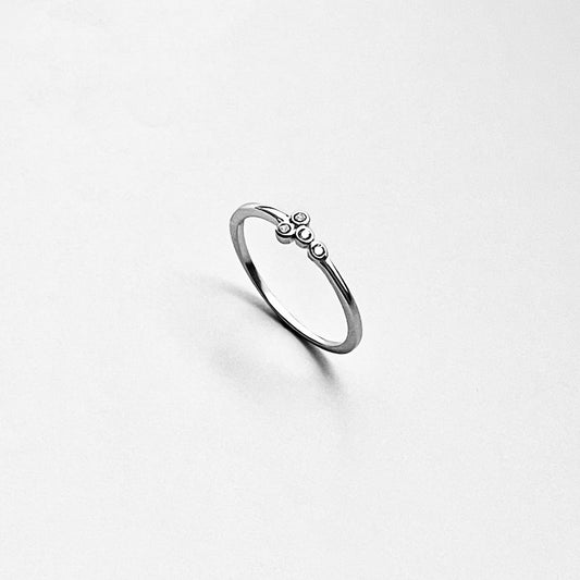 925 Sterling Silver 4 Little CZ Stone Ring | Dainty Stackable Silver Rings