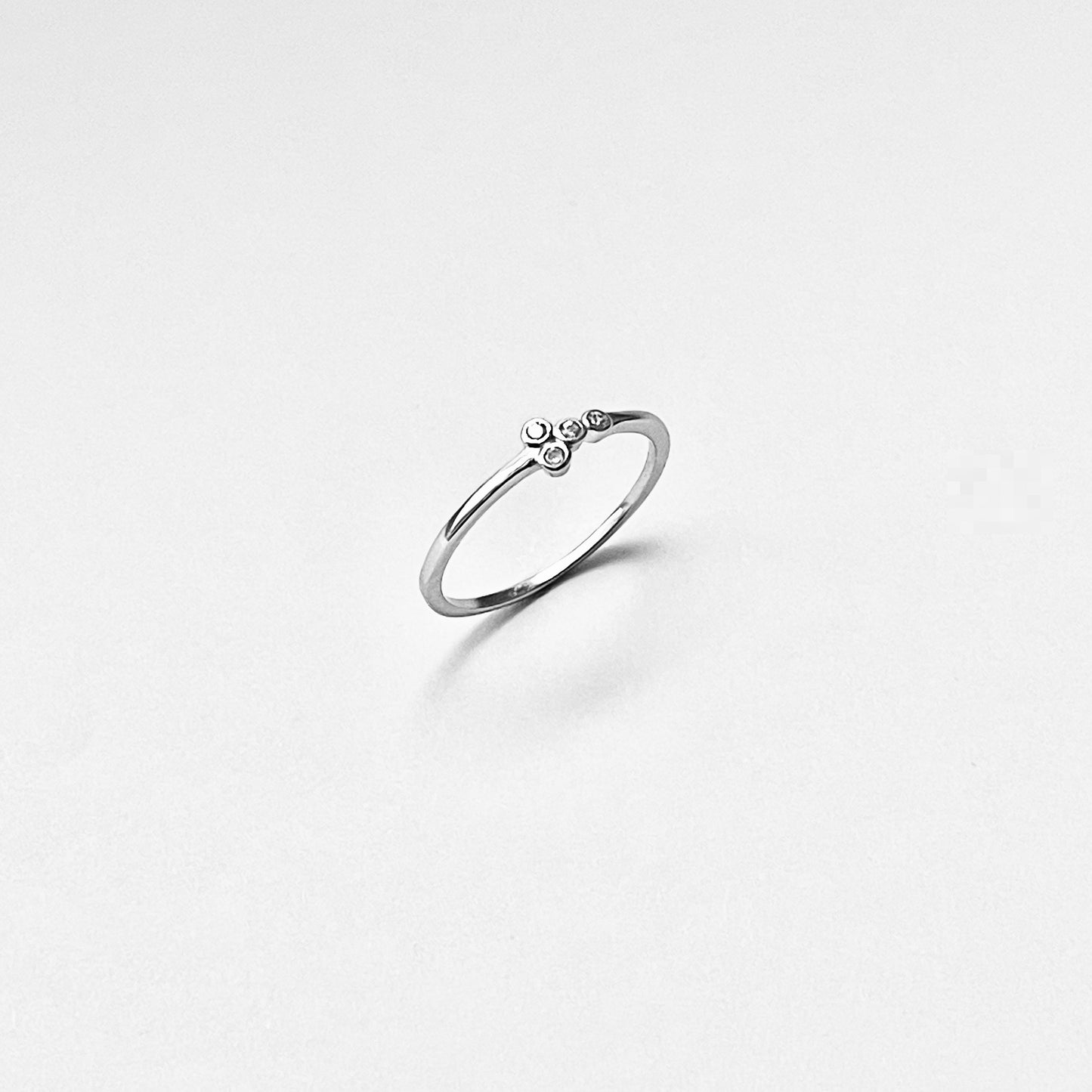 925 Sterling Silver 4 Little CZ Stone Ring | Dainty Stackable Silver Rings