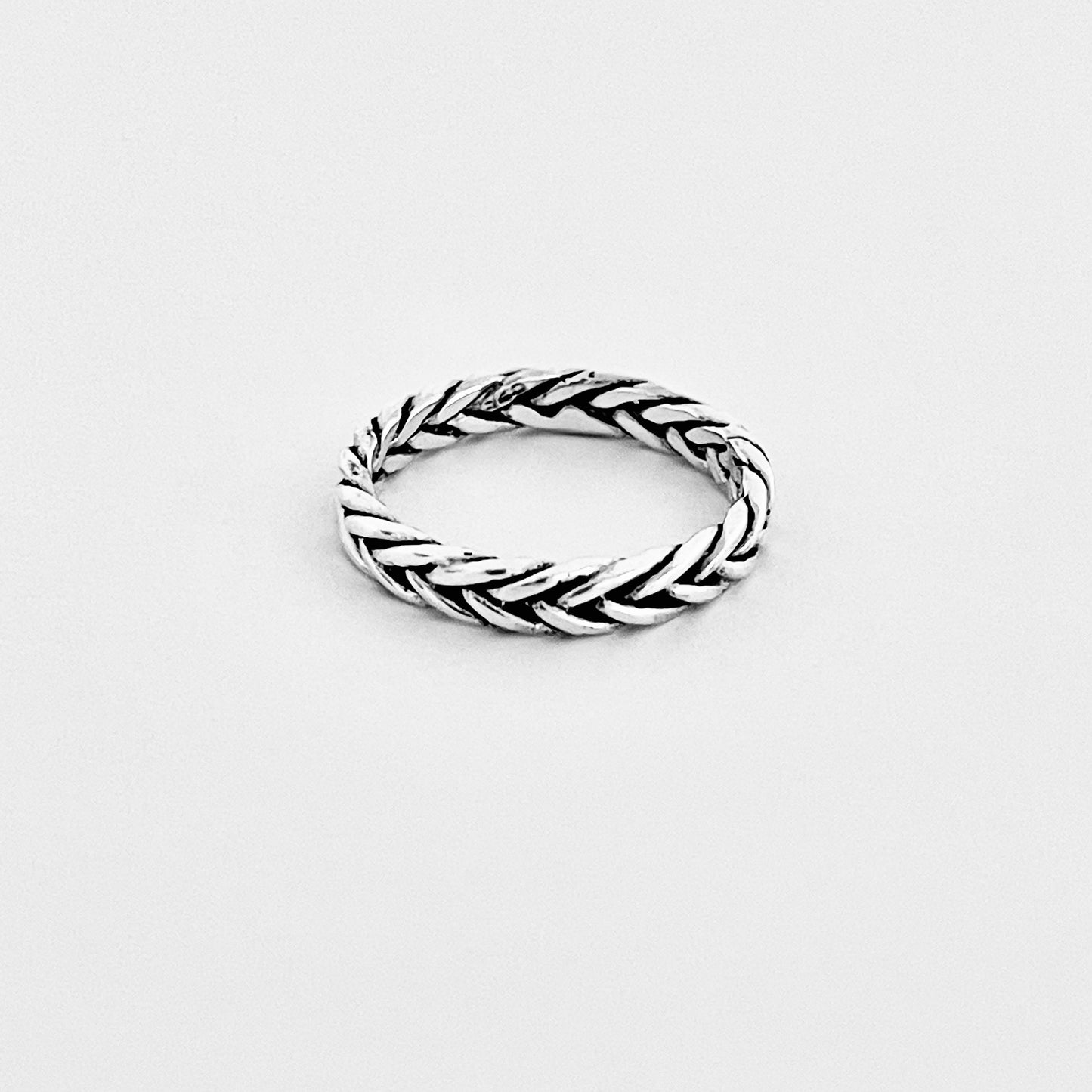 Sterling Silver Eternity Braided Rope Ring | Unisex Wedding Bands, Twisted Jewelry
