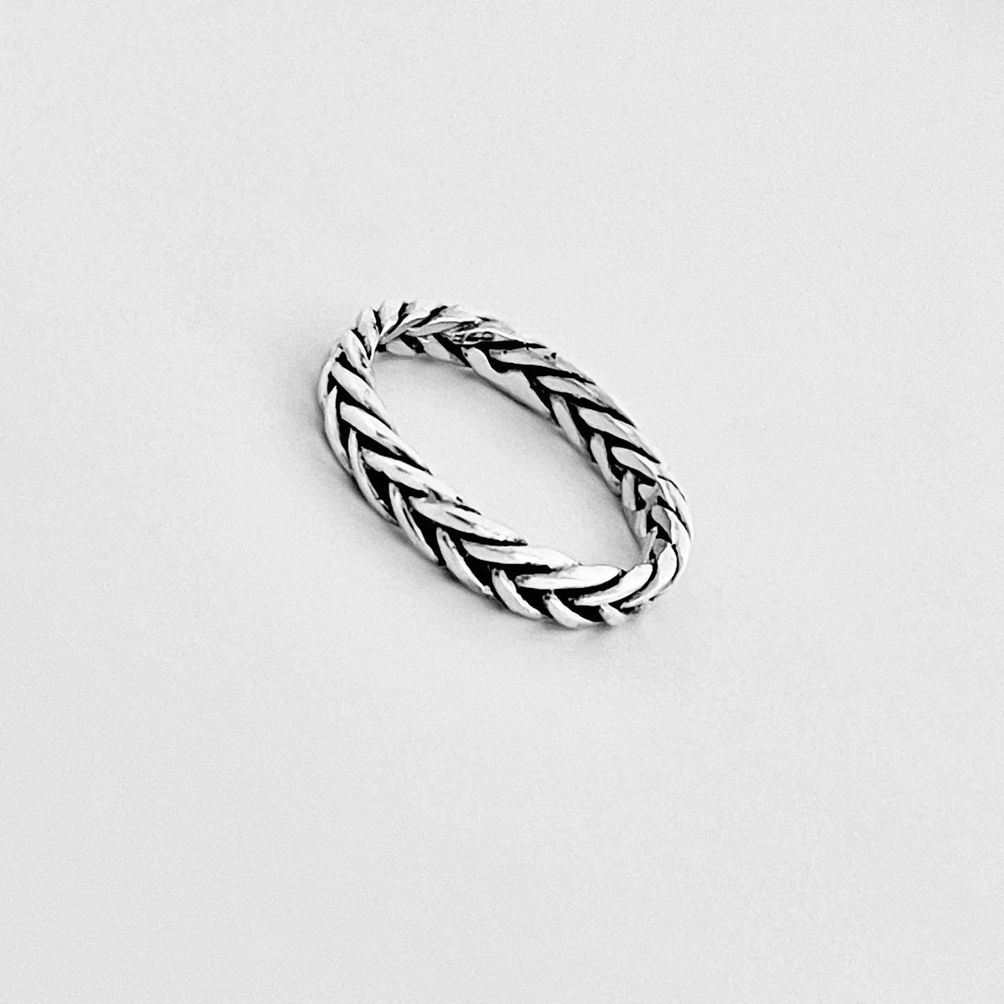 Sterling Silver Eternity Braided Rope Ring | Unisex Wedding Bands, Twisted Jewelry