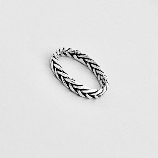 Sterling Silver Eternity Braided Rope Ring | Unisex Wedding Bands, Twisted Jewelry