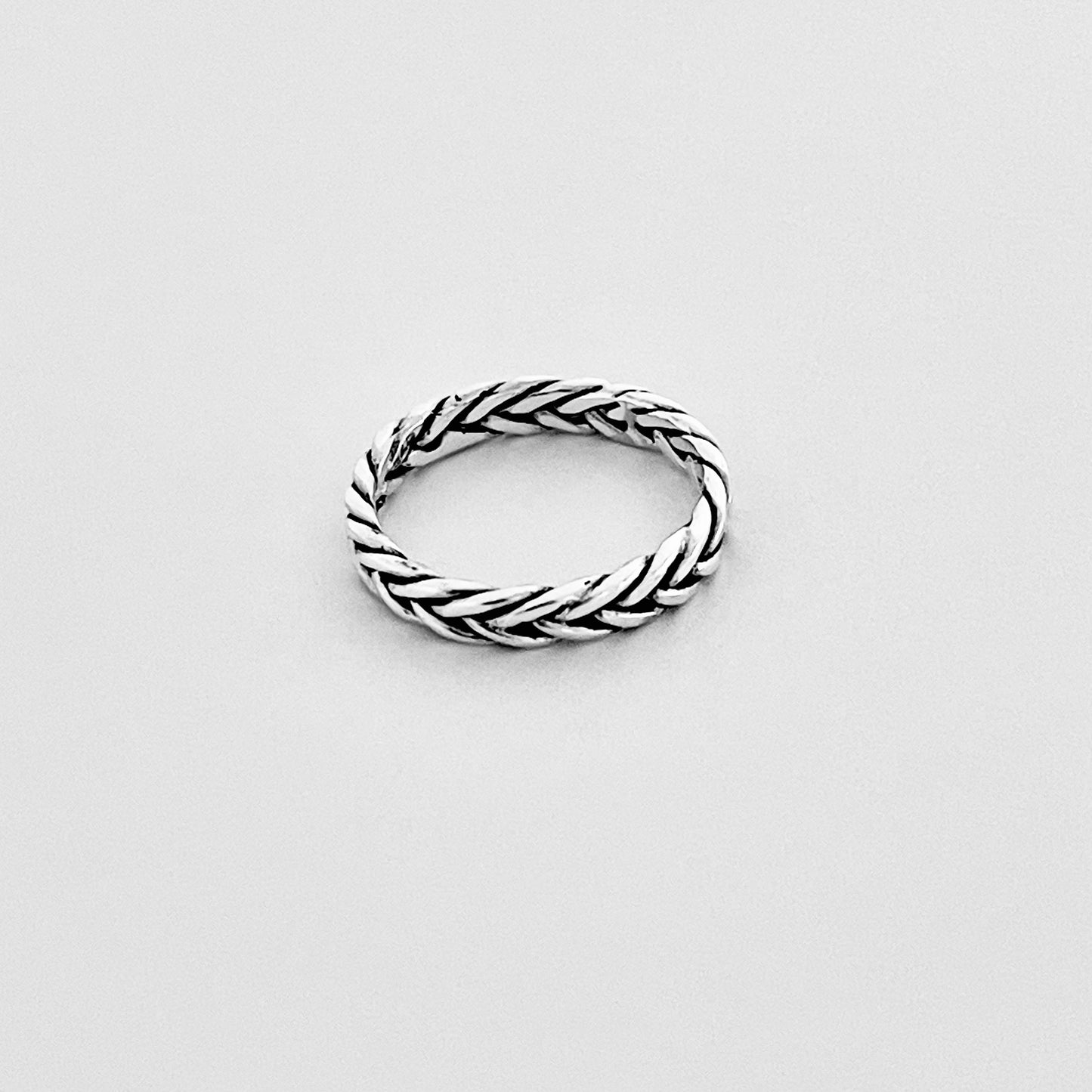 Sterling Silver Eternity Braided Rope Ring | Unisex Wedding Bands, Twisted Jewelry
