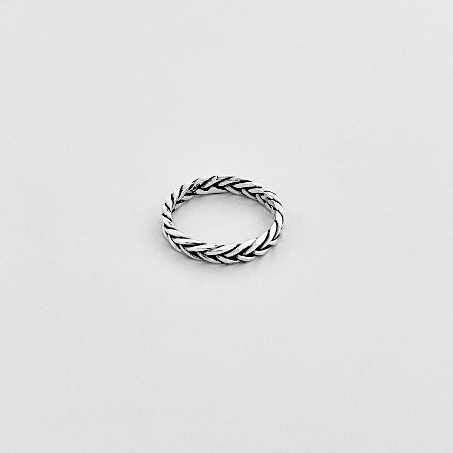 Sterling Silver Eternity Braided Rope Ring | Unisex Wedding Bands, Twisted Jewelry