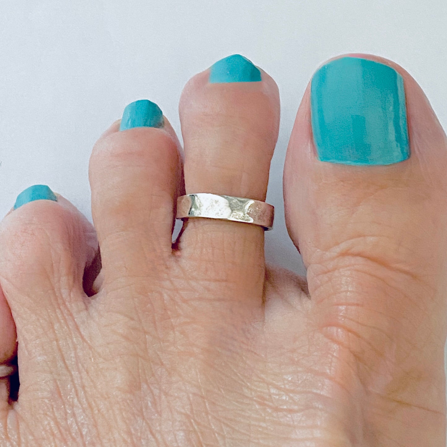 Sterling Silver Hammered Band Toe Ring, Silver Rings, Silver Bands