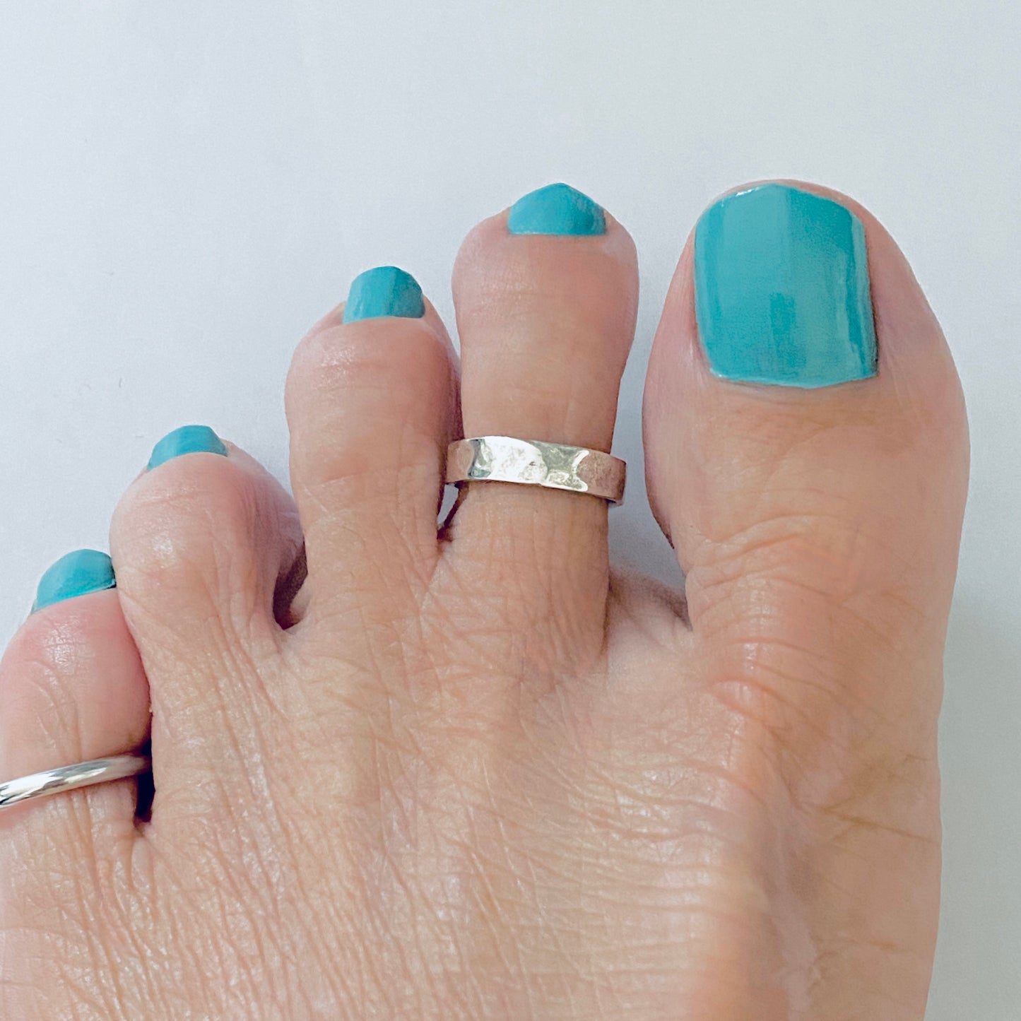 Sterling Silver Hammered Band Toe Ring, Silver Rings, Silver Bands