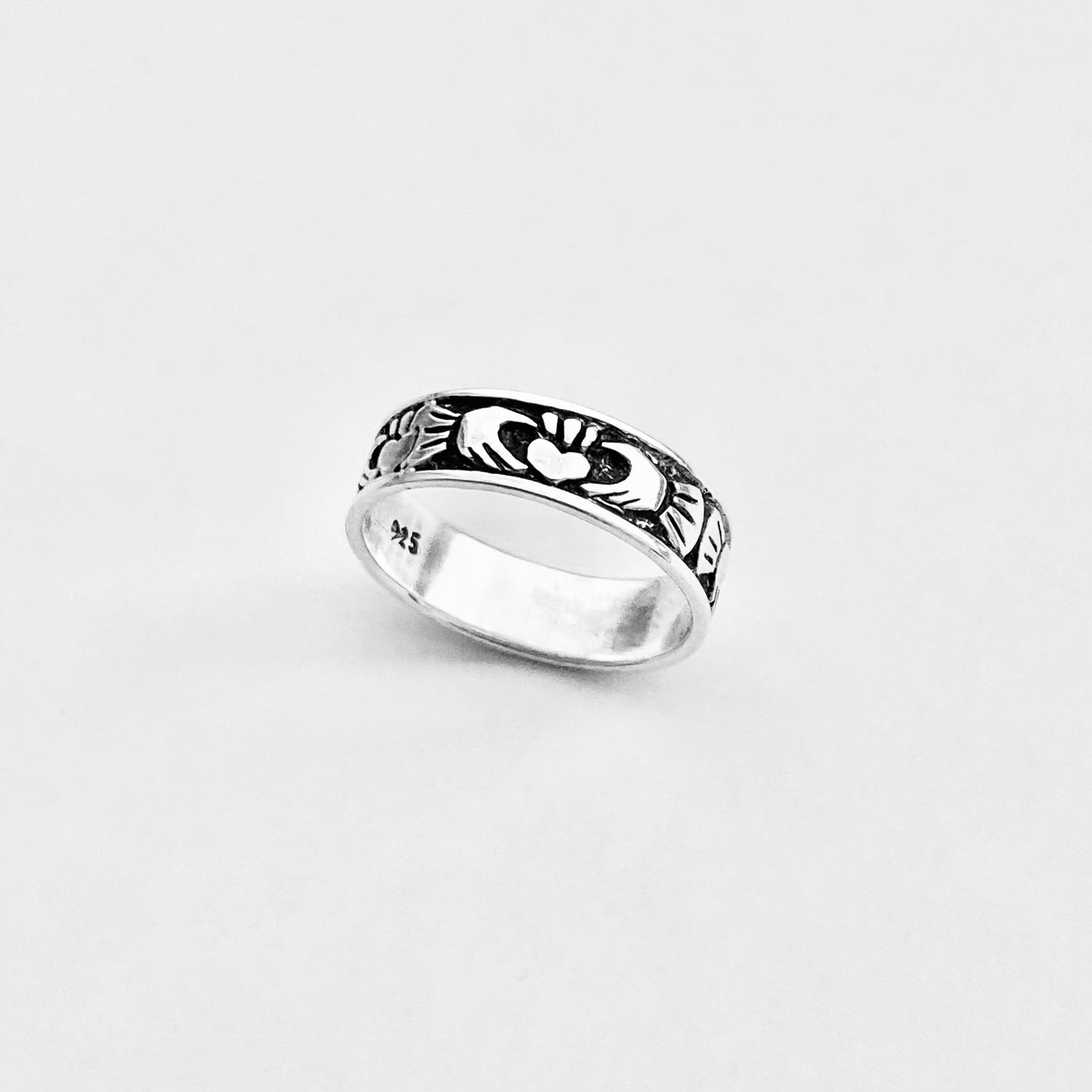 925 Sterling Silver Unisex Irish Claddagh Wedding Band | Heart Crown Friendship Loyalty Ring