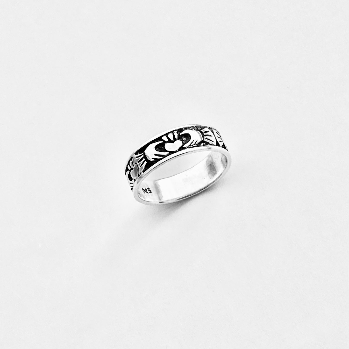 925 Sterling Silver Unisex Irish Claddagh Wedding Band | Heart Crown Friendship Loyalty Ring