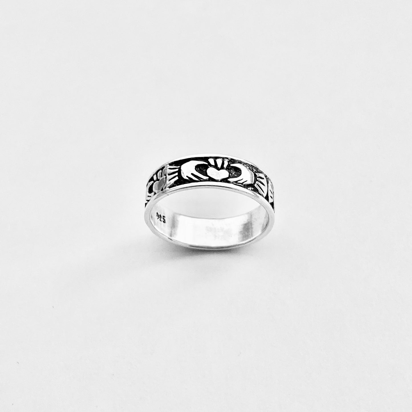 925 Sterling Silver Unisex Irish Claddagh Wedding Band | Heart Crown Friendship Loyalty Ring