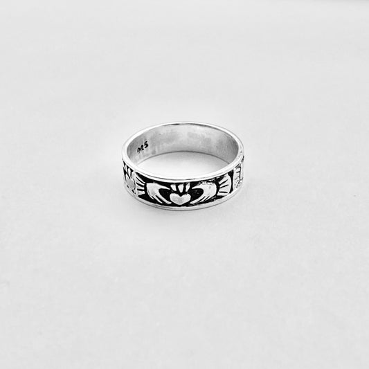 925 Sterling Silver Unisex Irish Claddagh Wedding Band | Heart Crown Friendship Loyalty Rings
