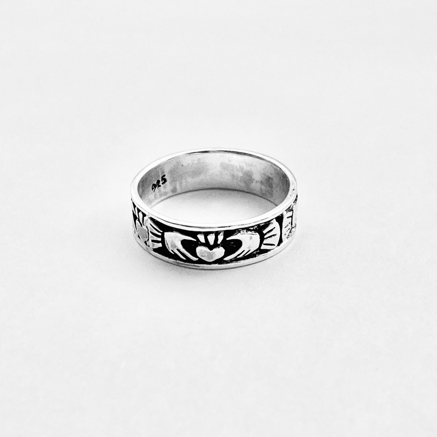 925 Sterling Silver Unisex Irish Claddagh Wedding Band | Heart Crown Friendship Loyalty Ring