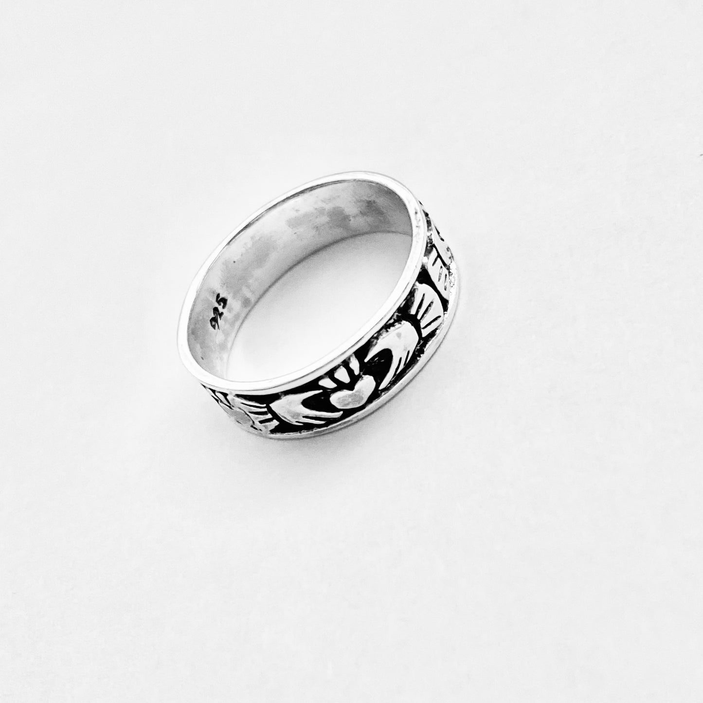 925 Sterling Silver Unisex Irish Claddagh Wedding Band | Heart Crown Friendship Loyalty Ring