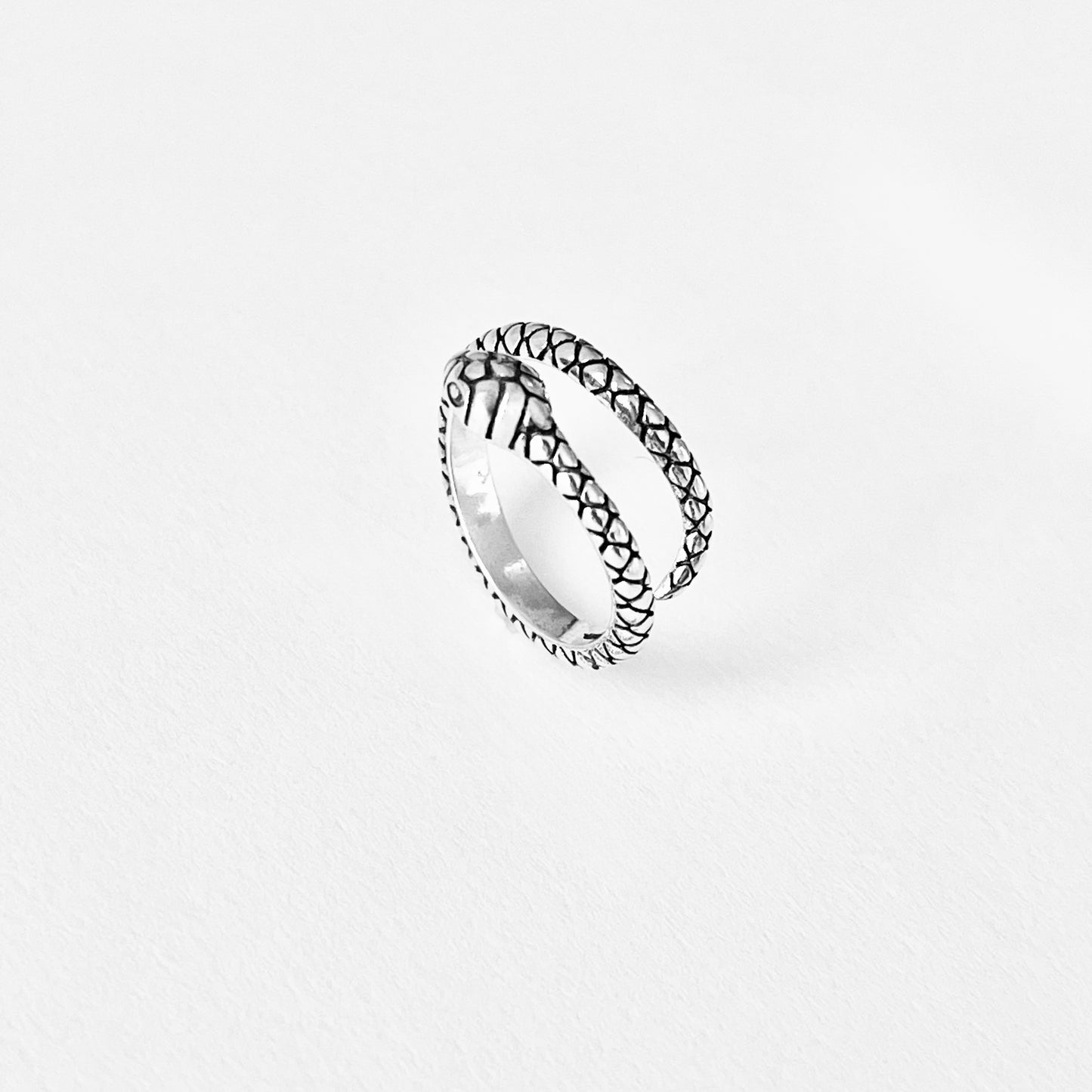 Sterling Silver Wraparound Snake Toe Ring – Dainty Reptile Animal Silver Rings