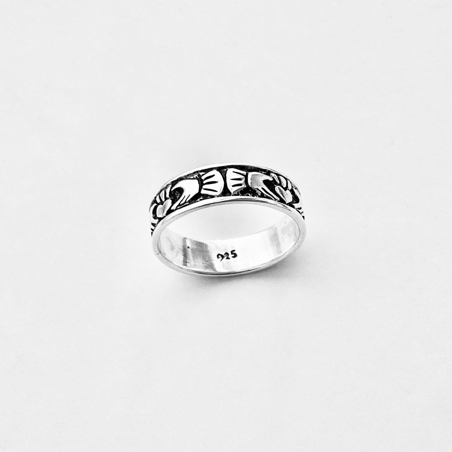 925 Sterling Silver Unisex Irish Claddagh Wedding Band | Heart Crown Friendship Loyalty Ring