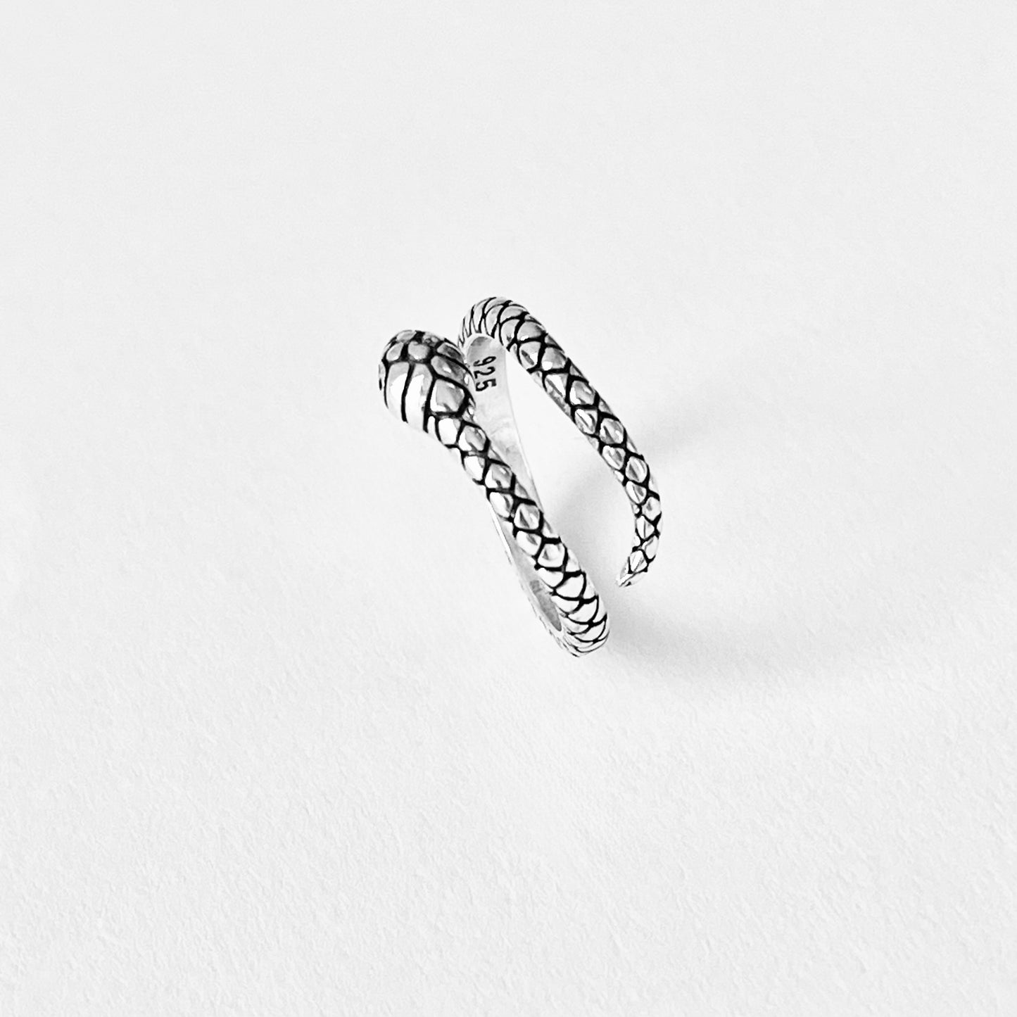 Sterling Silver Wraparound Snake Toe Ring – Dainty Reptile Animal Silver Rings