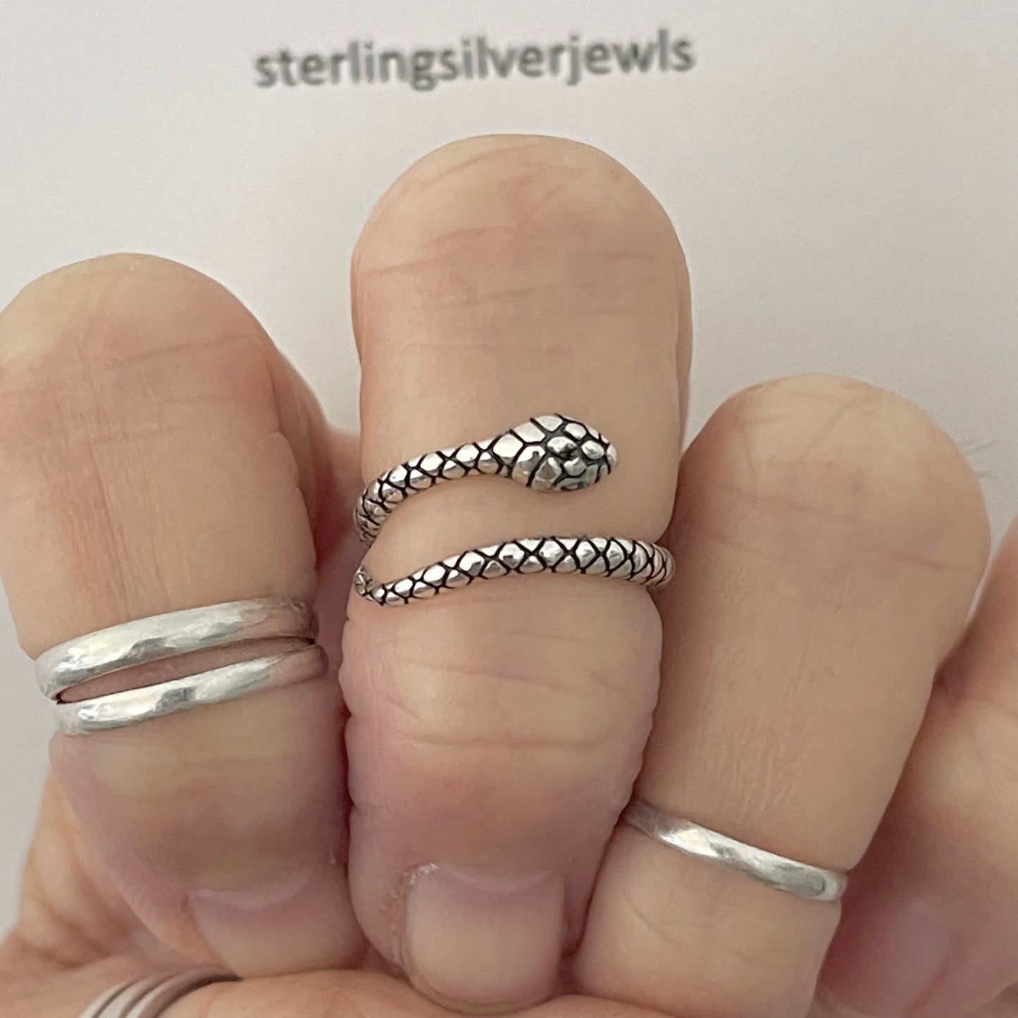 Sterling Silver Wraparound Snake Toe Ring, Reptile Silver Ring, Animal Rings