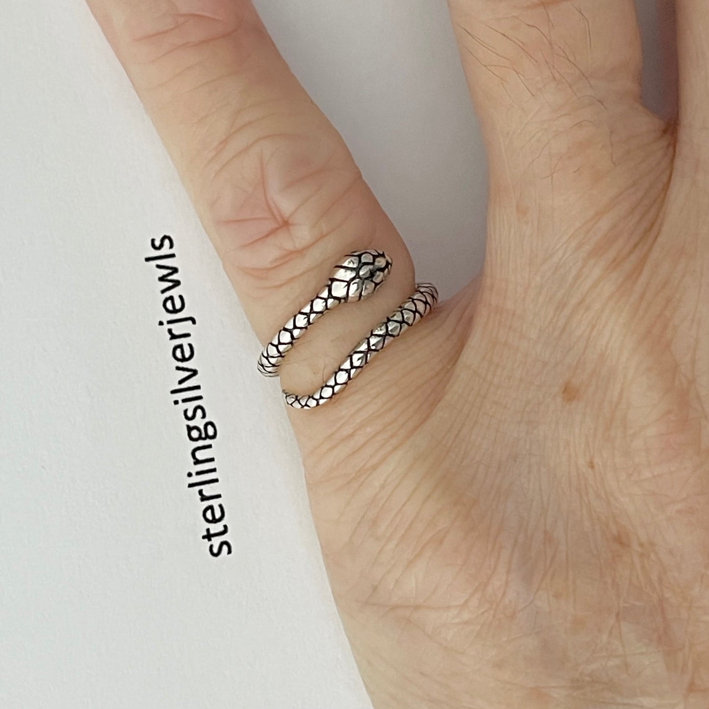 Sterling Silver Wraparound Snake Toe Ring, Reptile Silver Ring, Animal Rings