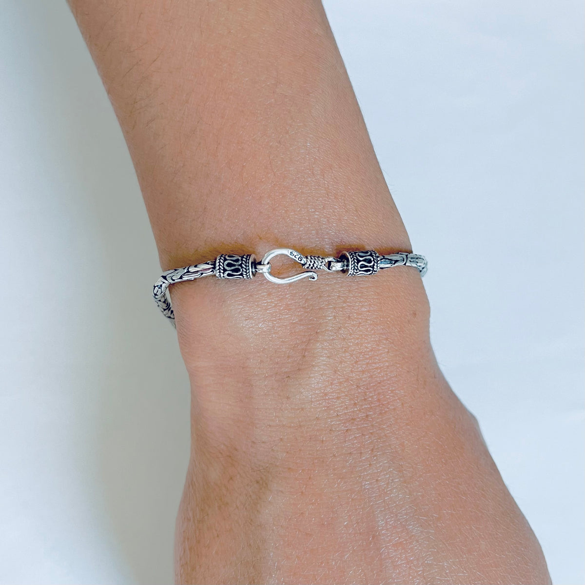 925 Sterling Silver Unisex Byzantine Bracelets | 2.5mm Bali Style Boho Silver Bracelet Anklets