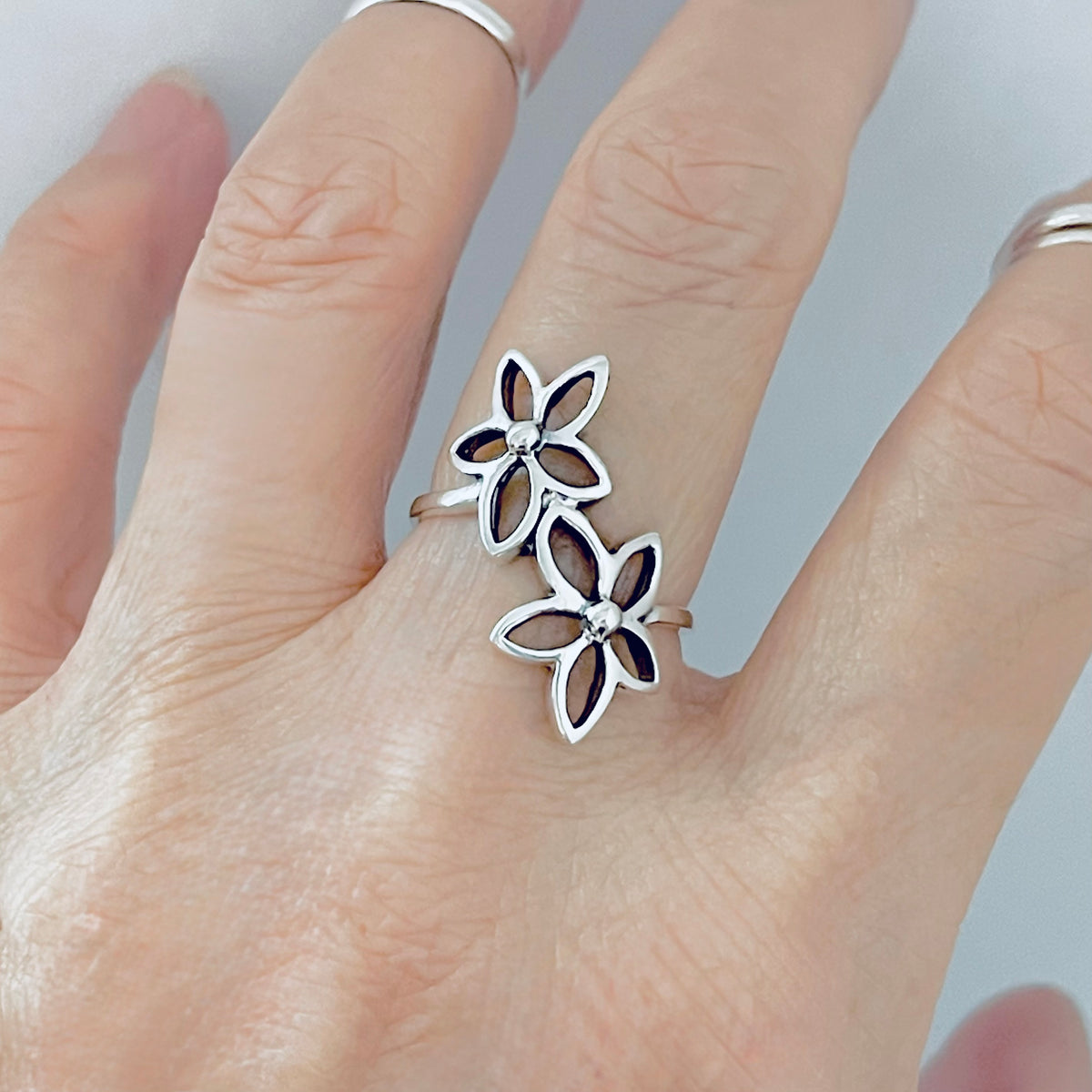 925 Sterling Silver Statement Starflower Ring | Delicate Daisy Flower Silver Rings