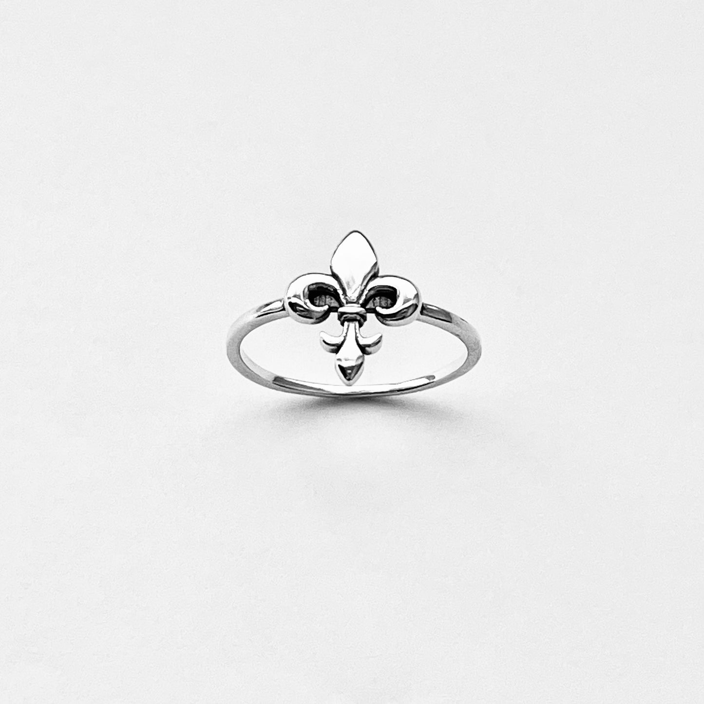 925 Sterling Silver Small Fleur de Lis Ring | Dainty Saints & Lily Jewelry