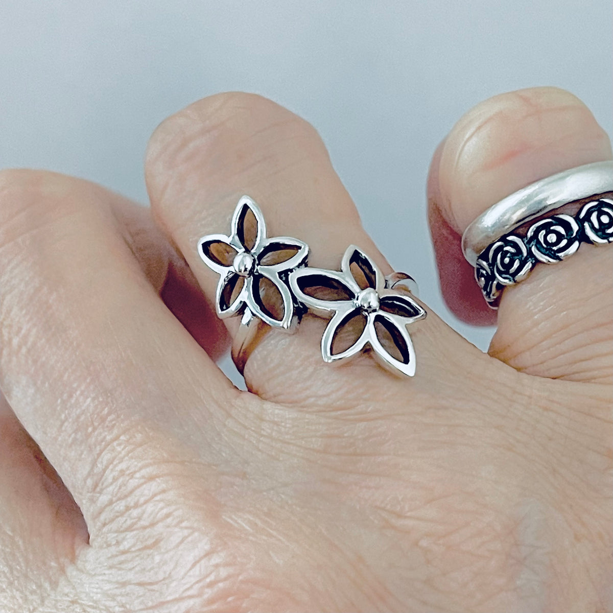 925 Sterling Silver Statement Starflower Ring | Delicate Daisy Flower Silver Rings