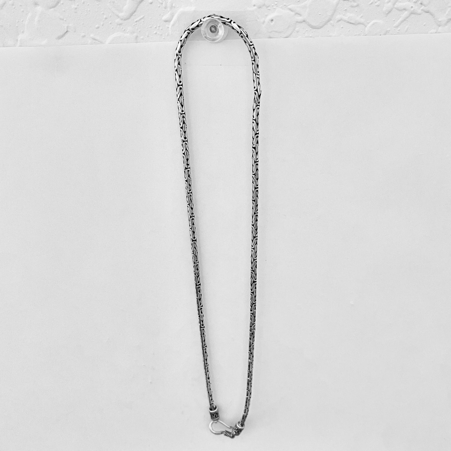 Sterling Silver Unisex 2.5 MM Byzantine Necklace, Silver Chain, Bali Style Jewelry