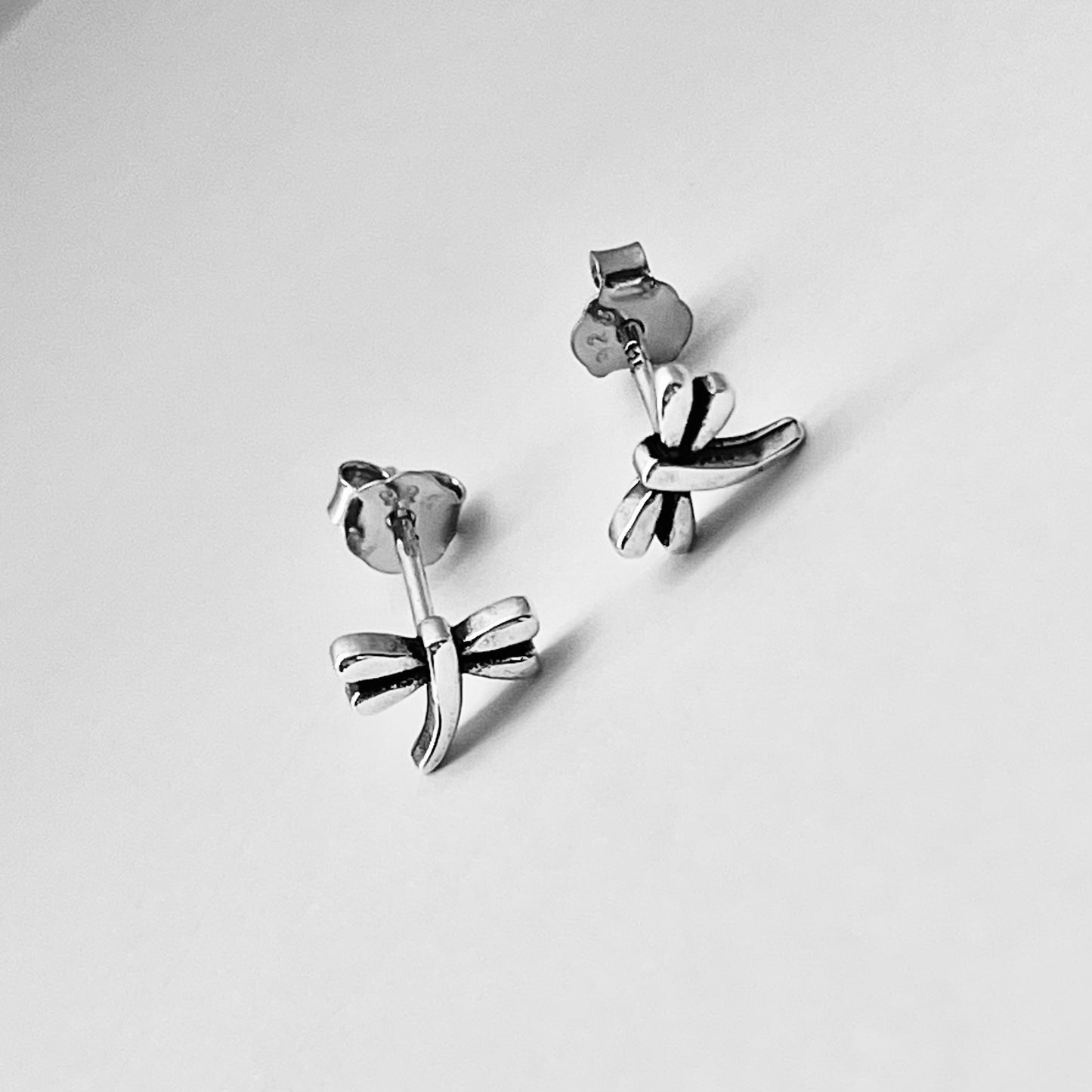 Sterling Silver Small Dainty Dragonfly Earring, Spirit Bug Earring, Silver Stud Earrings