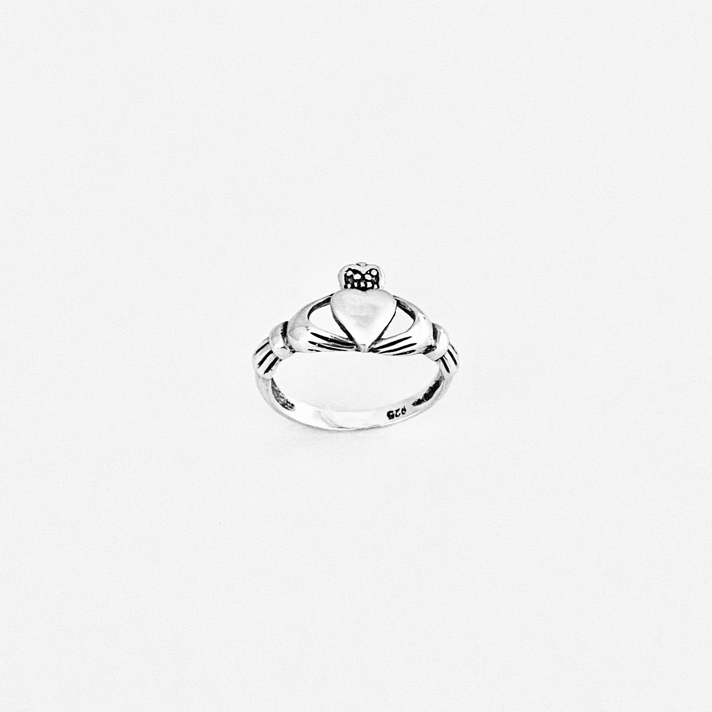 925 Sterling Silver Big Heart Irish Claddagh Ring | Friendship & Loyalty Jewelry