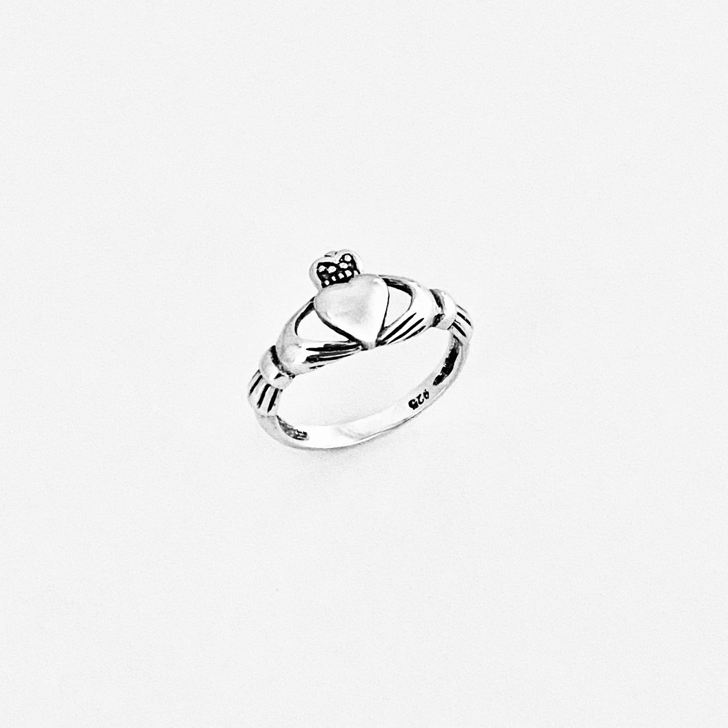 925 Sterling Silver Big Heart Irish Claddagh Ring | Friendship & Loyalty Jewelry