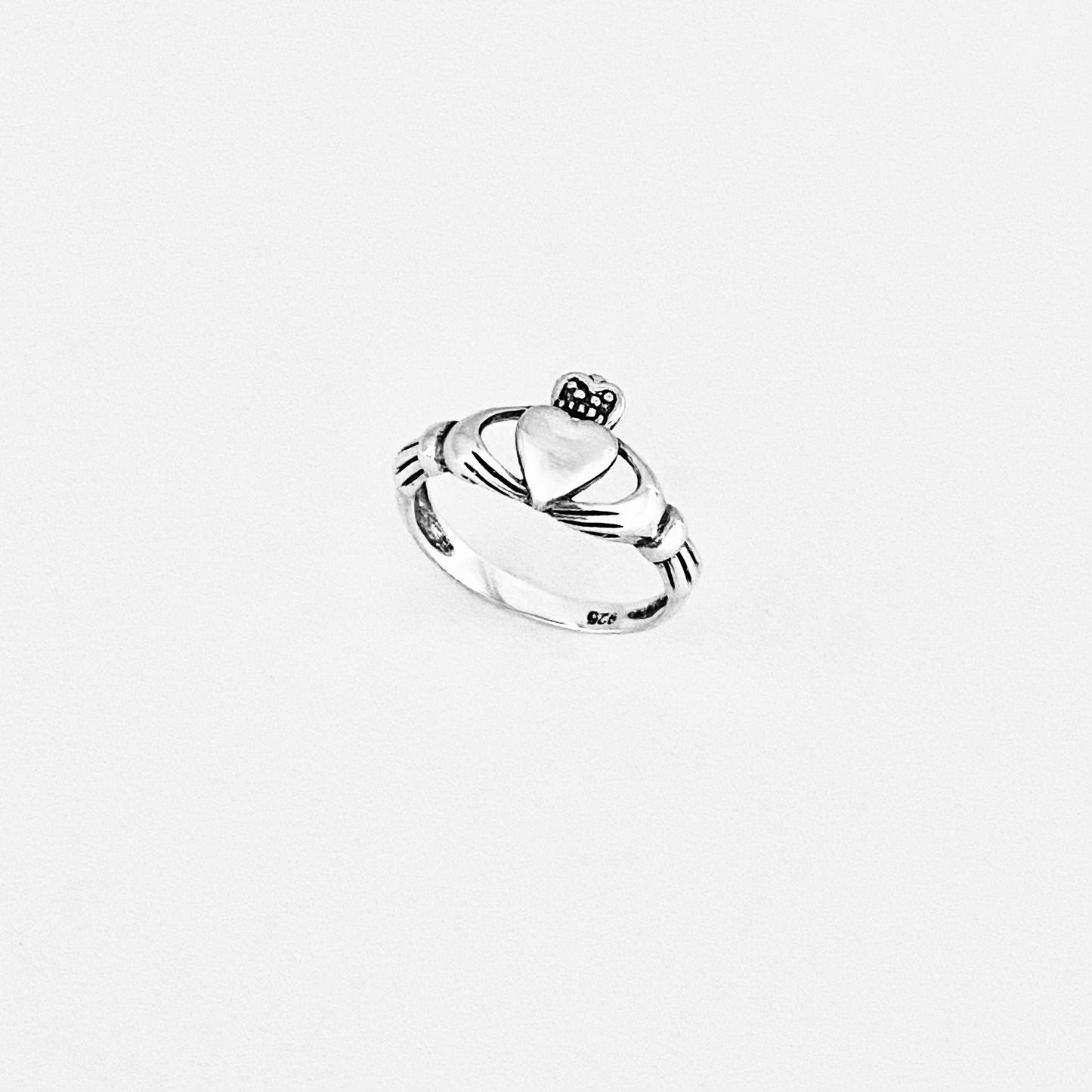 925 Sterling Silver Big Heart Irish Claddagh Ring | Friendship & Loyalty Jewelry