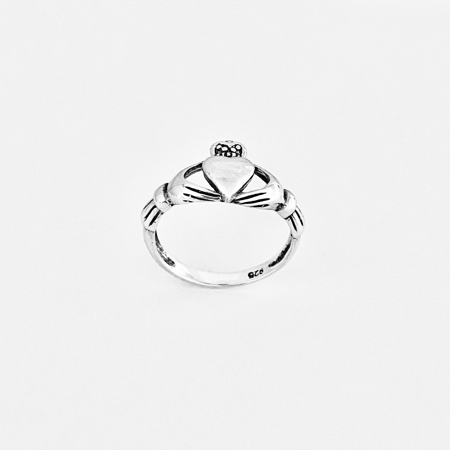 925 Sterling Silver Big Heart Irish Claddagh Ring | Friendship & Loyalty Jewelry