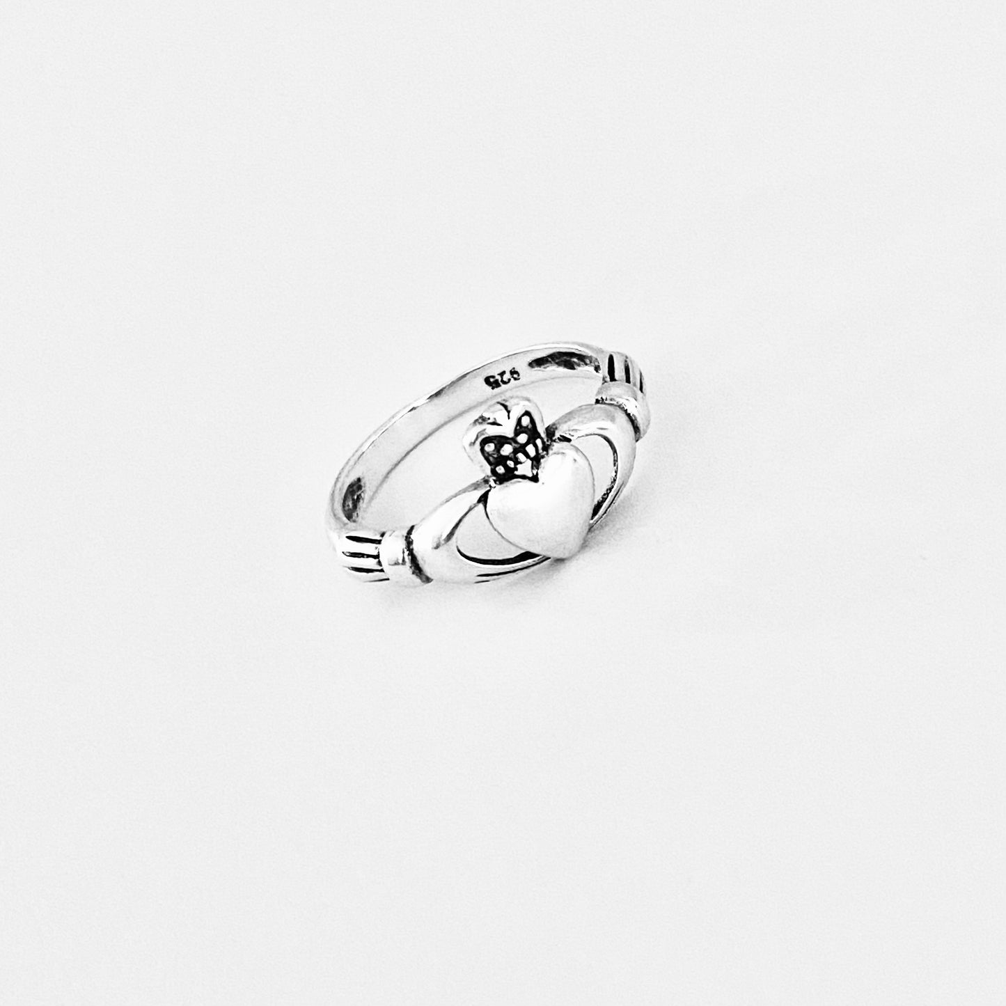 925 Sterling Silver Big Heart Irish Claddagh Ring | Friendship & Loyalty Jewelry