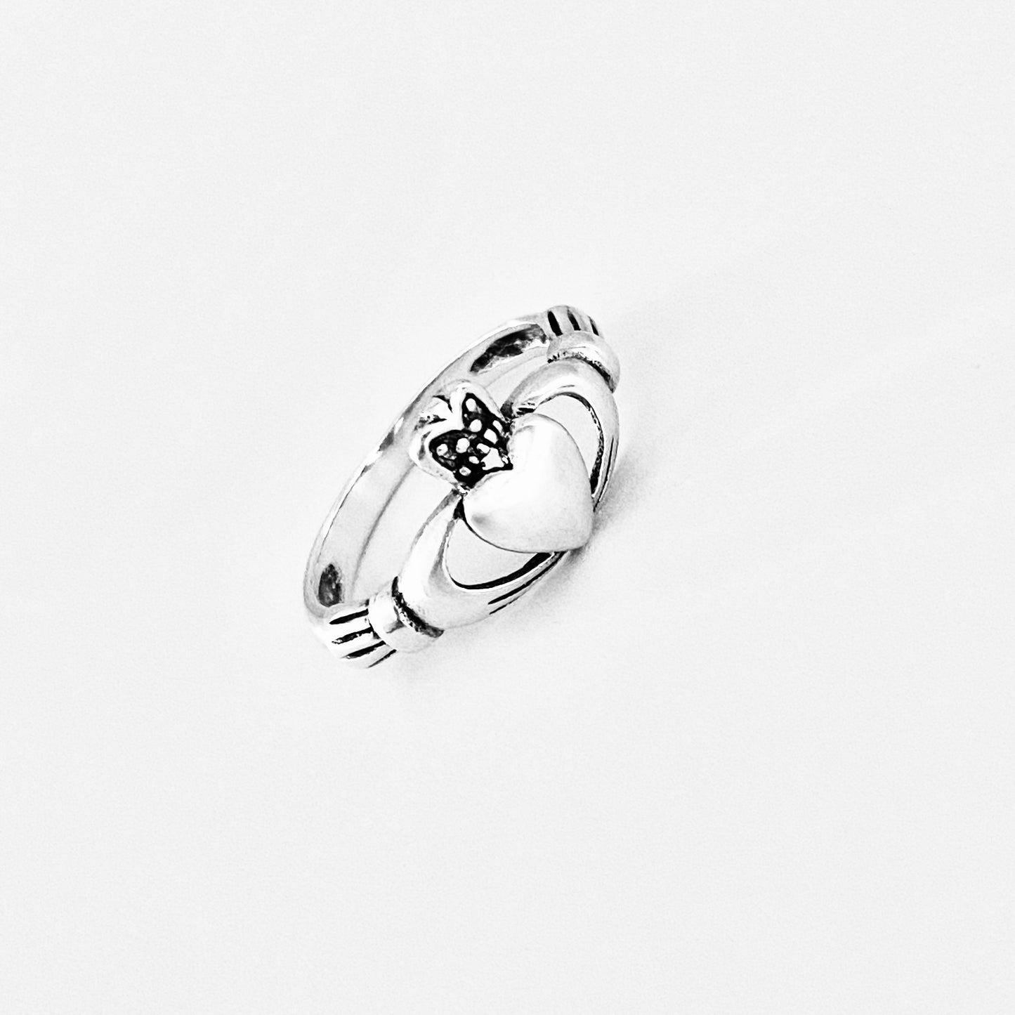 925 Sterling Silver Big Heart Irish Claddagh Ring | Friendship & Loyalty Jewelry