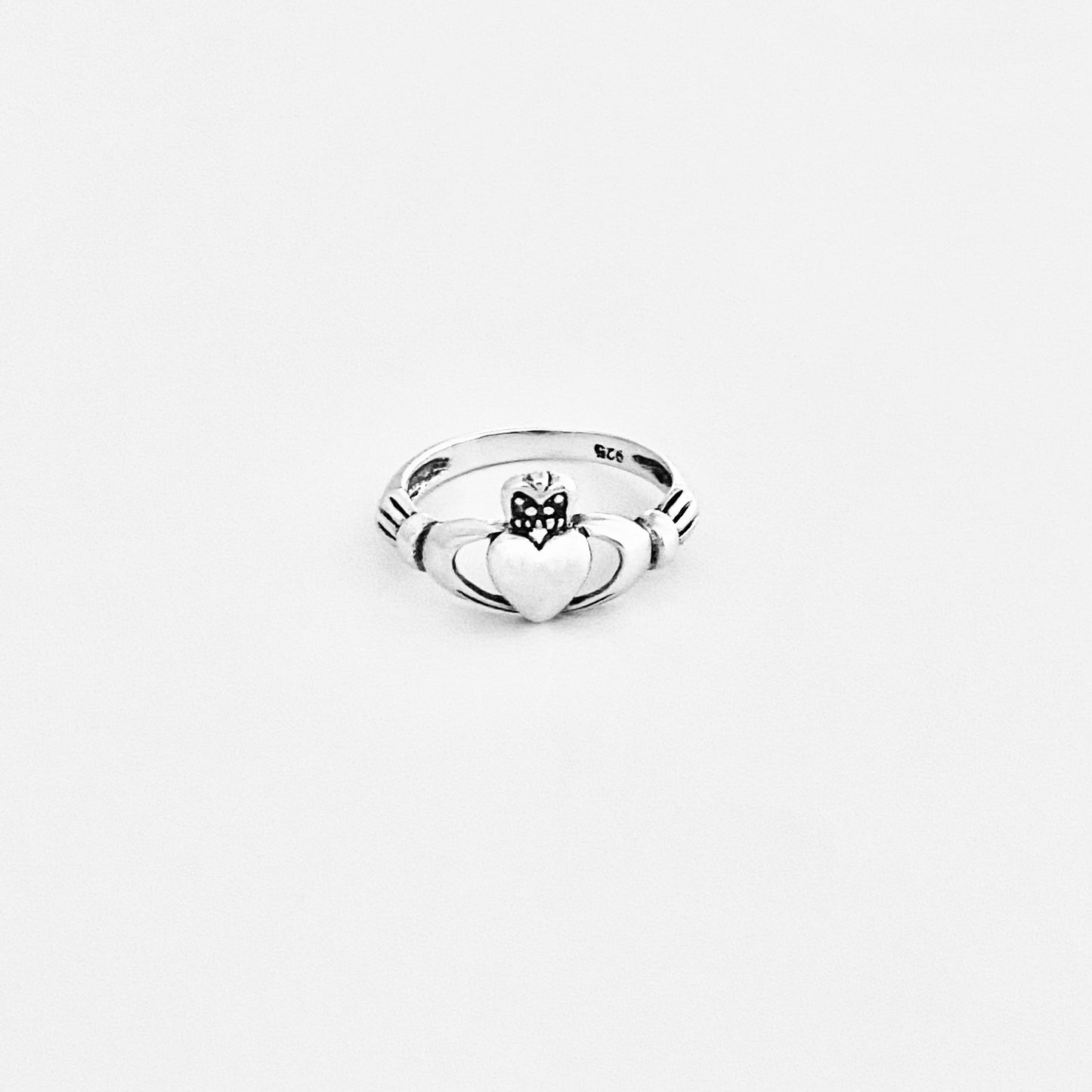 925 Sterling Silver Big Heart Irish Claddagh Ring | Friendship & Loyalty Jewelry