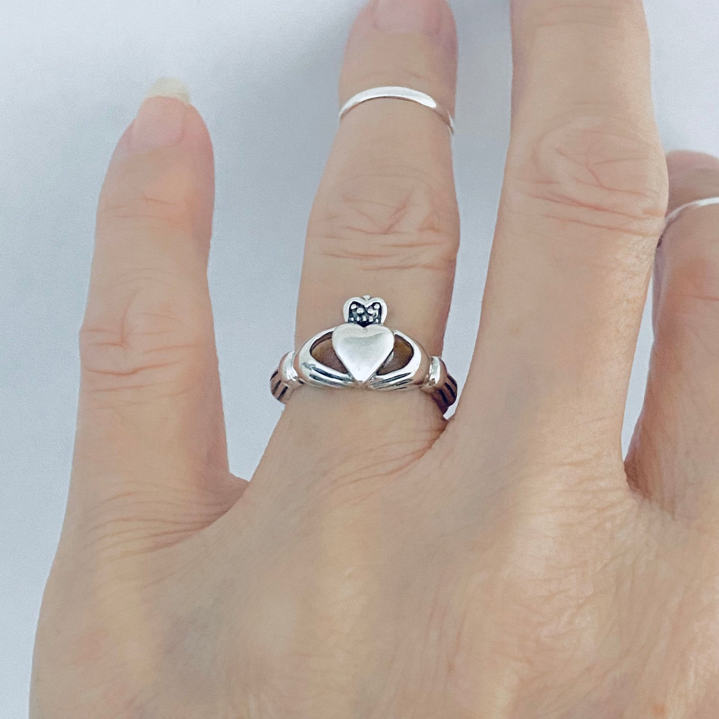 925 Sterling Silver Big Heart Irish Claddagh Ring | Friendship & Loyalty Jewelry