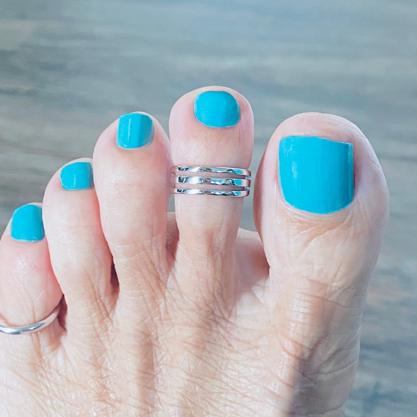 925 Sterling Silver Triple Band Toe Ring | Adjustable Midi Silver Rings