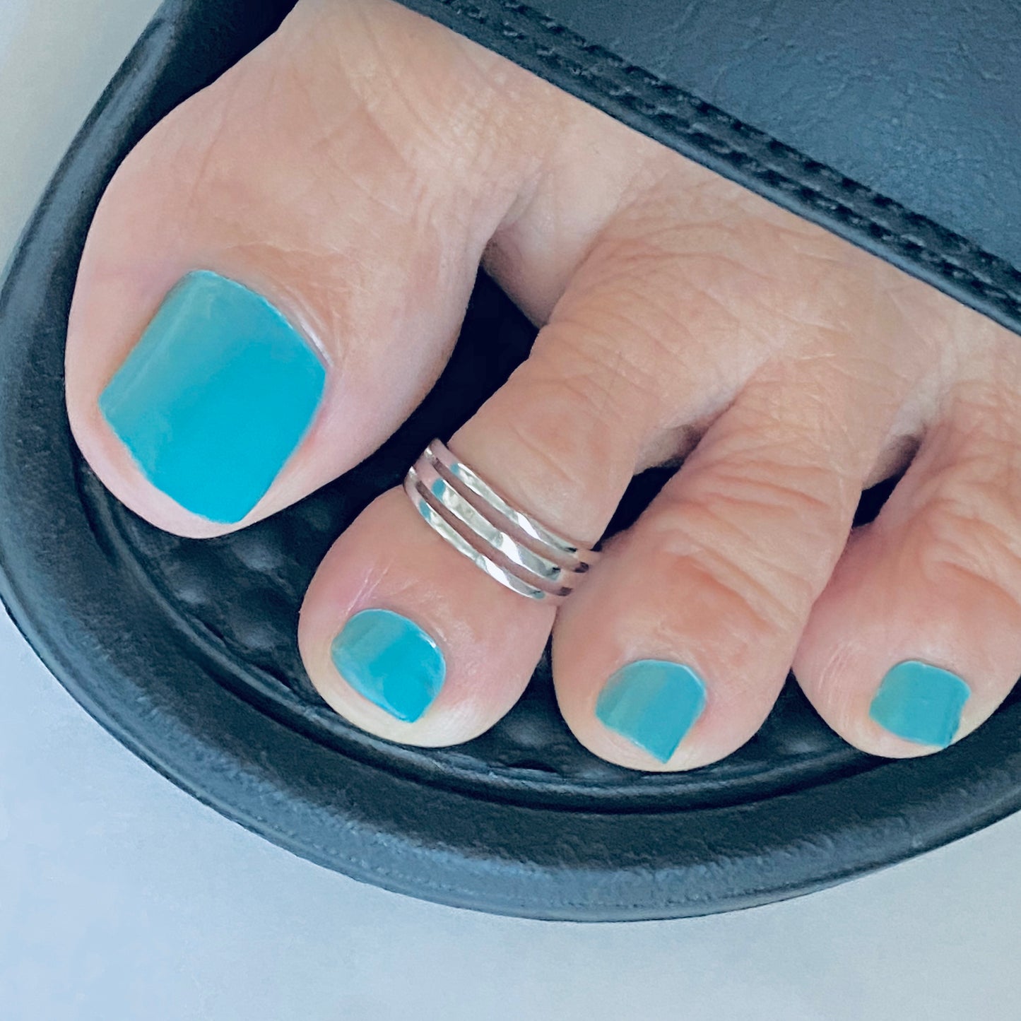 925 Sterling Silver Triple Band Toe Ring | Adjustable Midi Silver Rings
