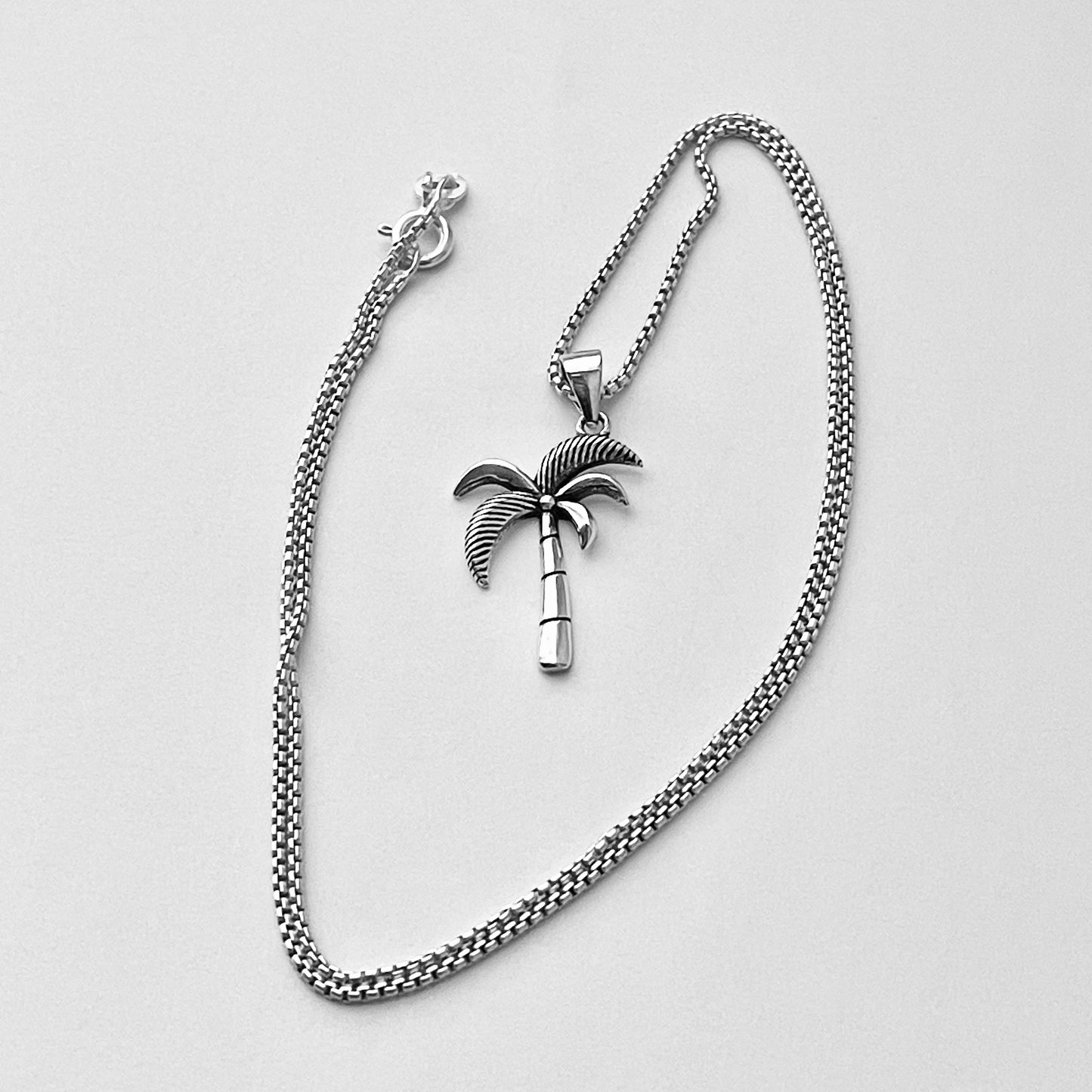 Sterling Silver Minimalist Palm Tree Necklace, Tropical Tree Necklaces, Tree of Life