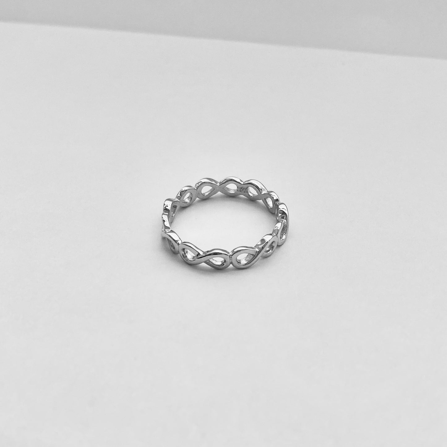 Sterling Silver Small Eternity Infinity Band, Love Rings, Lazy 8 Ring, Silver Bands