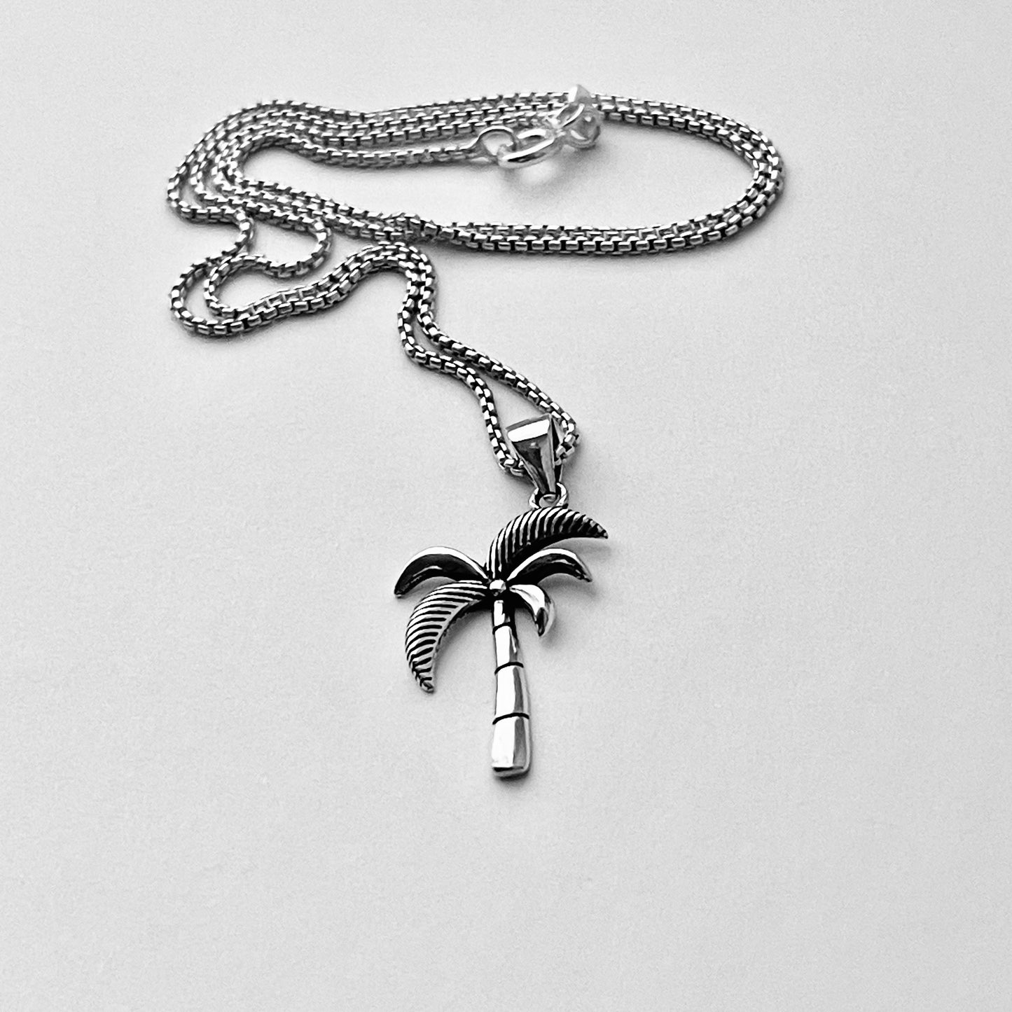 Sterling Silver Minimalist Palm Tree Necklace, Tropical Tree Necklaces, Tree of Life