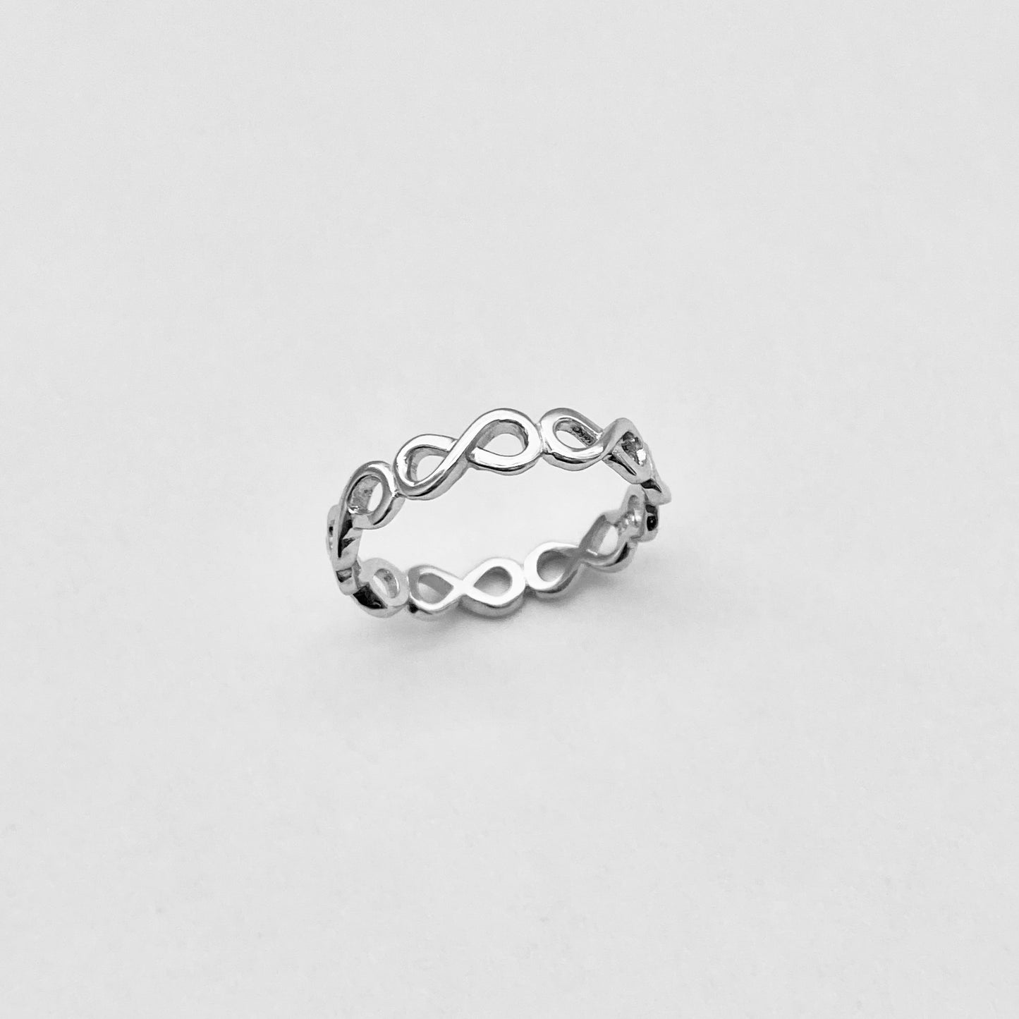 Sterling Silver Small Eternity Infinity Band, Love Rings, Lazy 8 Ring, Silver Bands