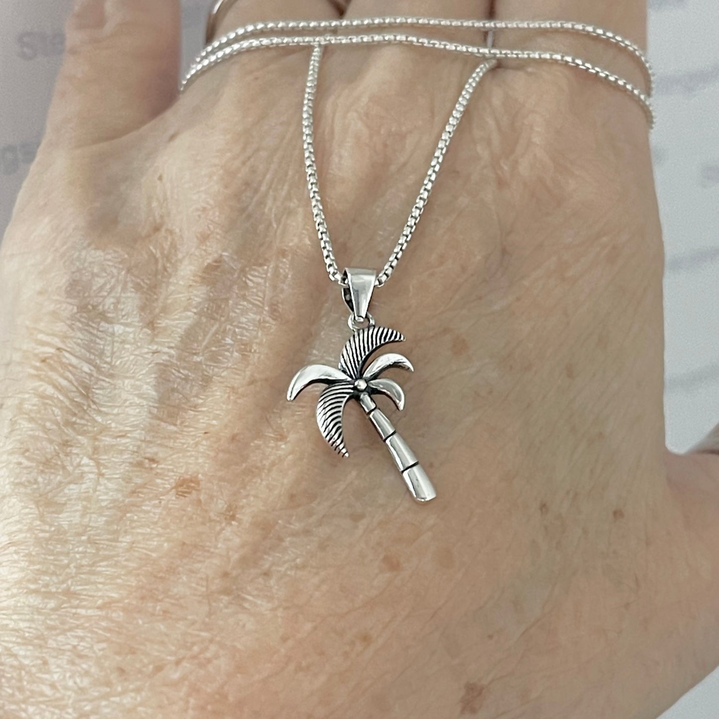 Sterling Silver Minimalist Palm Tree Necklace, Tropical Tree Necklaces, Tree of Life