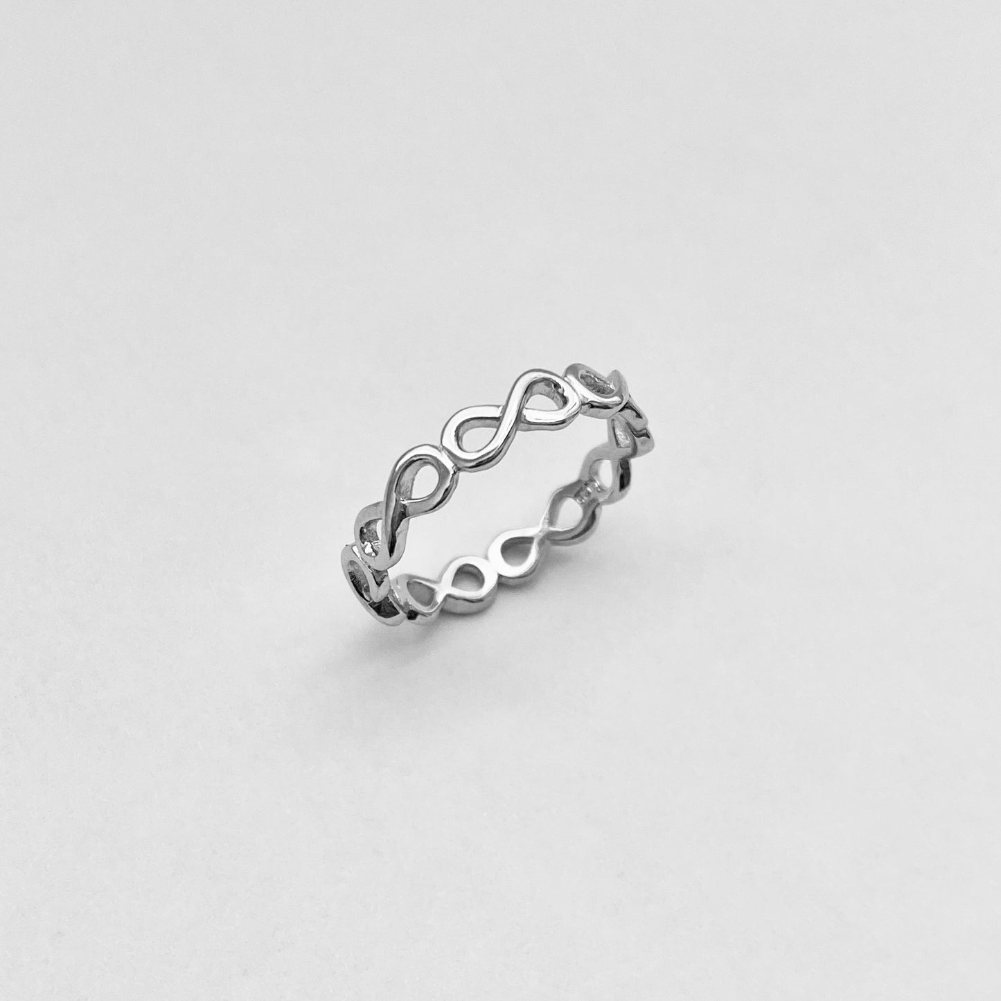 Sterling Silver Small Eternity Infinity Band, Love Rings, Lazy 8 Ring, Silver Bands