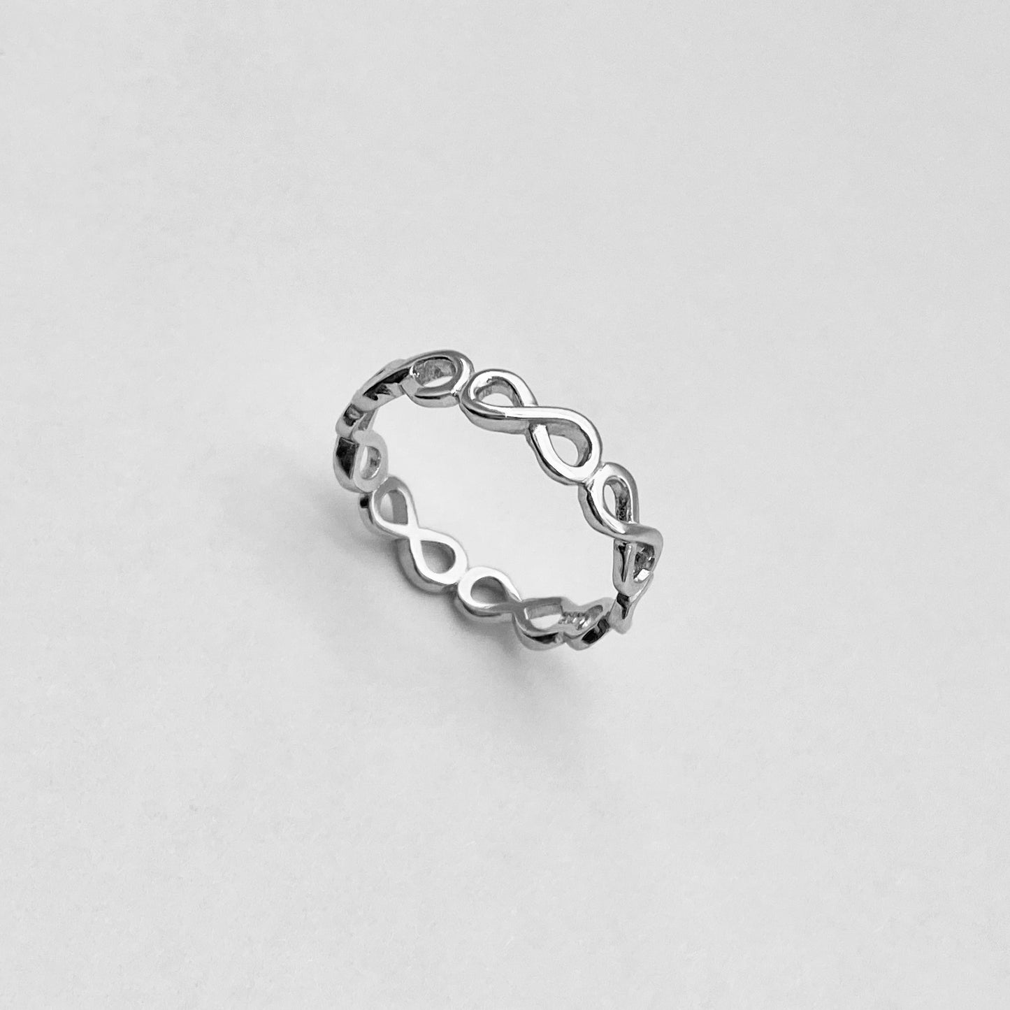 Sterling Silver Small Eternity Infinity Band, Love Rings, Lazy 8 Ring, Silver Bands