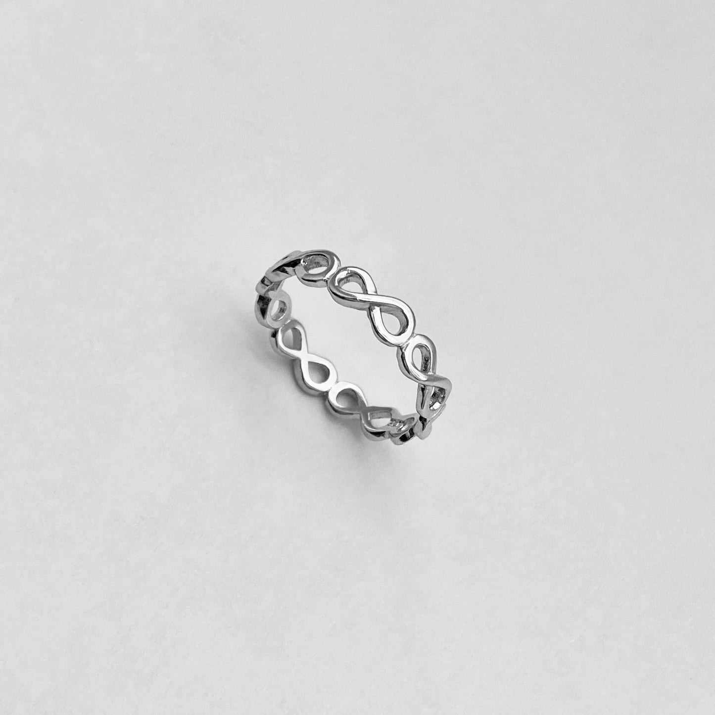 Sterling Silver Small Eternity Infinity Band, Love Rings, Lazy 8 Ring, Silver Bands