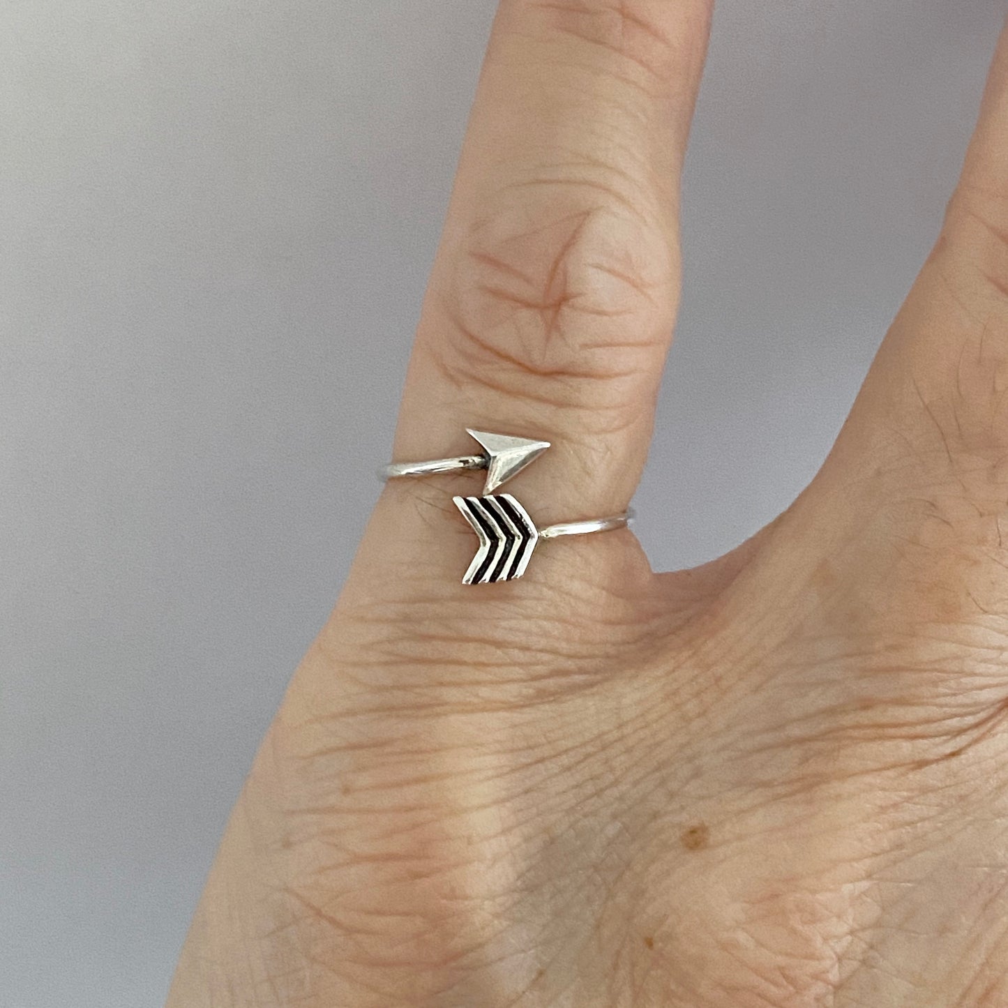 Sterling Silver Thin Wraparound Arrow Toe Ring, Delicate Bow and Arrow Silver Rings